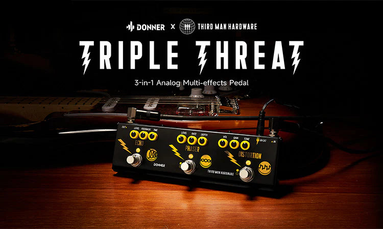 ⚡️ Donner x Third Man Hardware~ Jack White~ Triple Threat~ Multi Effects Pedal ⚡️