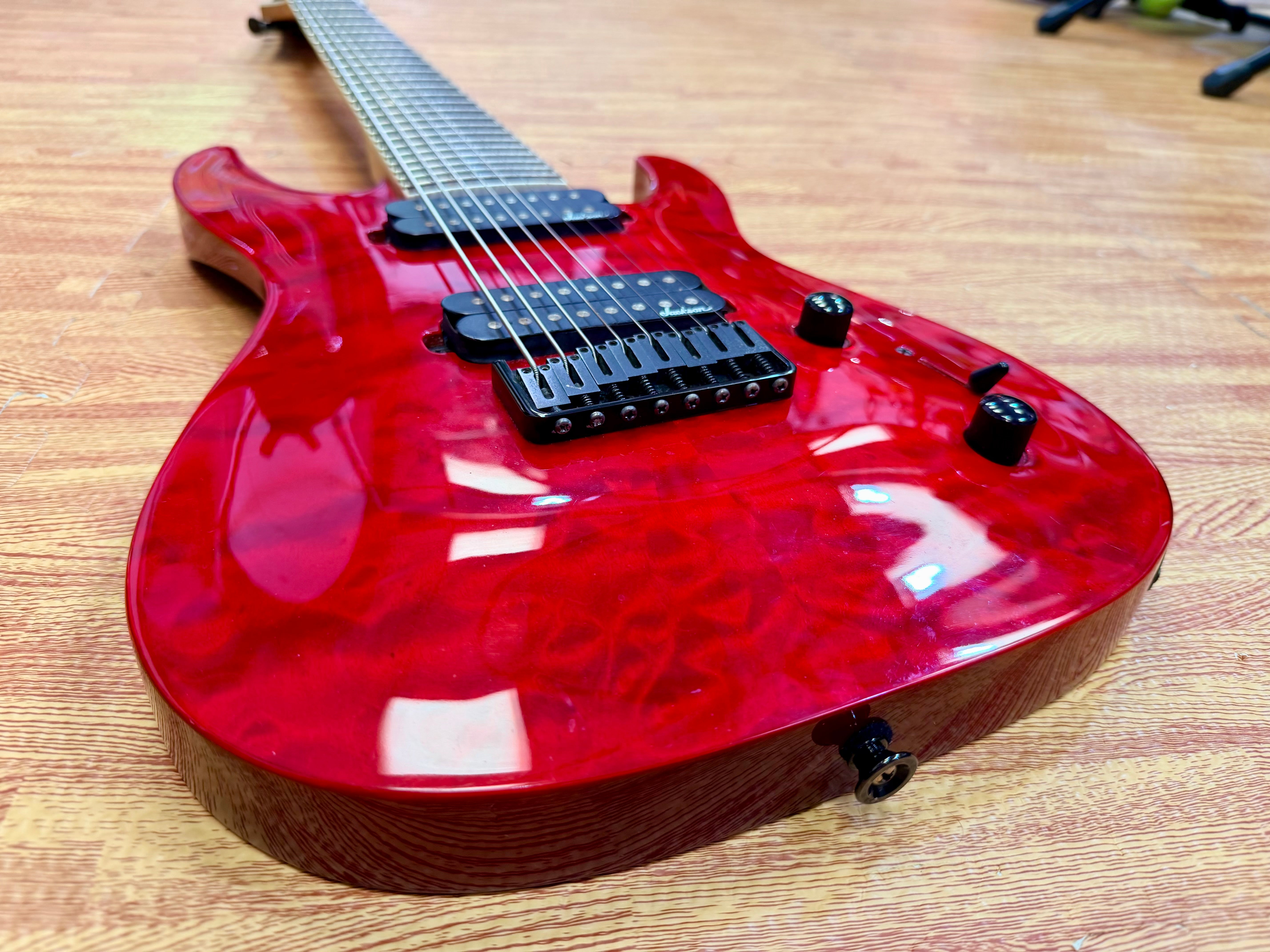 π₯ 8- String π₯ Jackson JS32-8Q Dinky Electric Guitar~ Transparent Red~ Quilted!