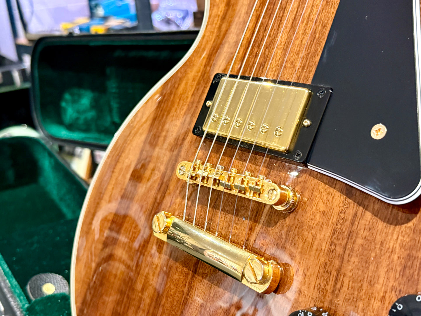 🔥MINT 2022🔥 Epiphone Les Paul Custom Koa Natural~ Gold Hardware~ Hard Case!