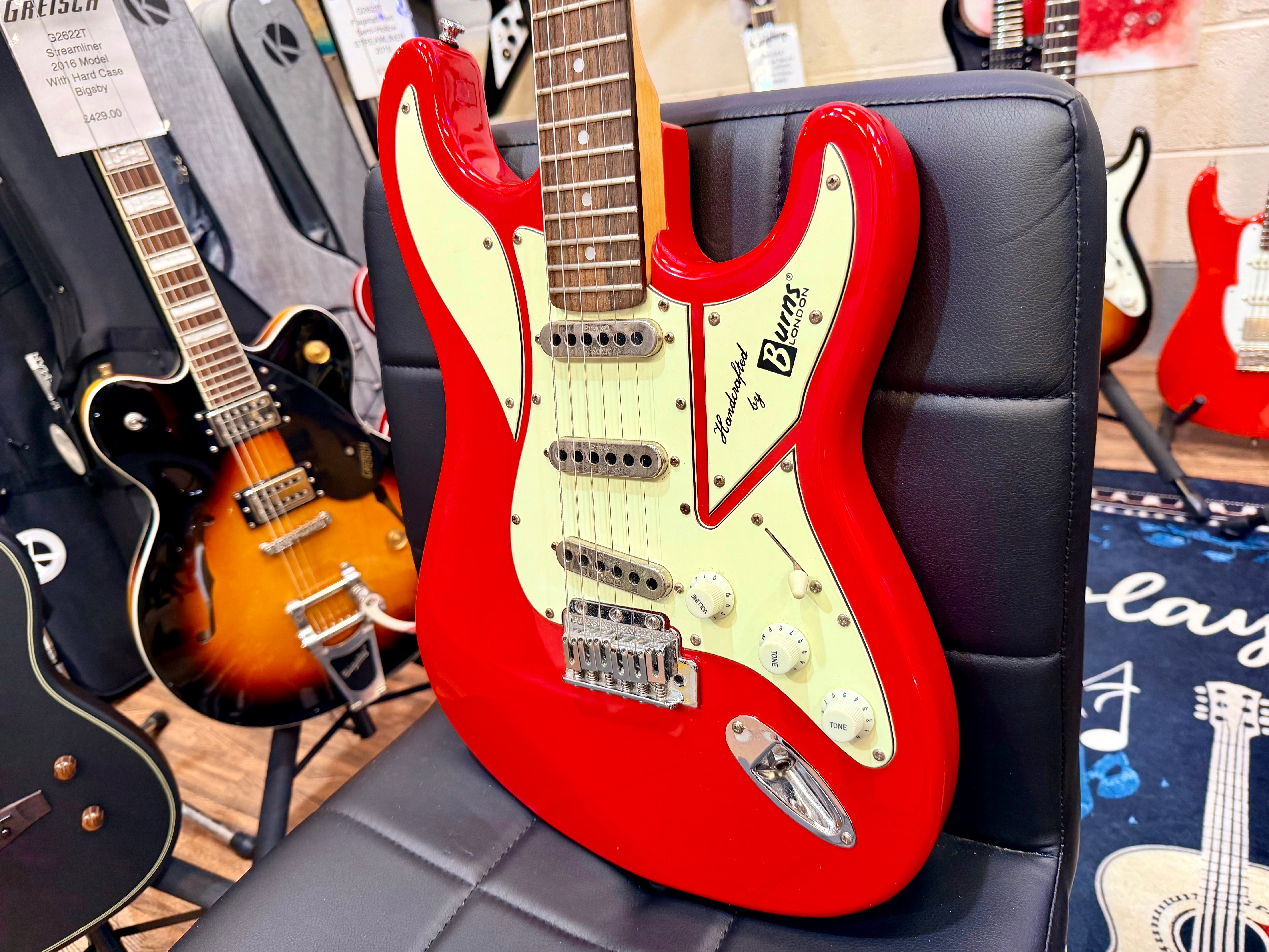 ⚡️2009⚡️ Burns London Cobra Electric Guitar~ Guards Red~ Tri-Sonic Pickups!