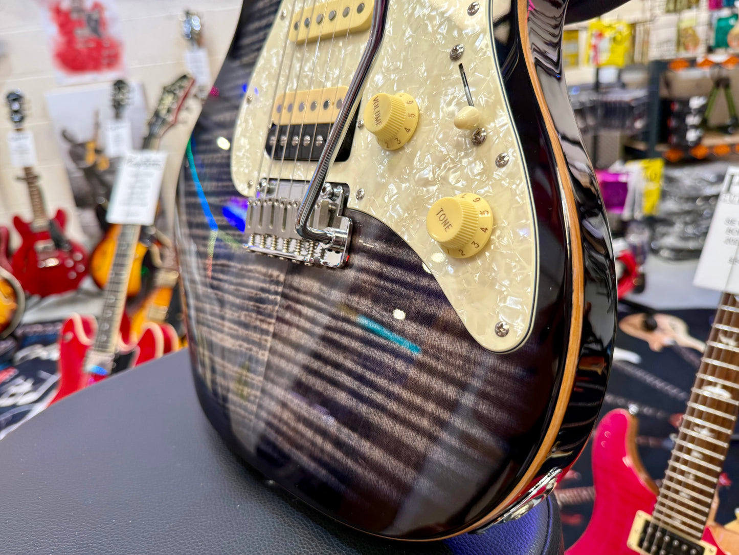 🔥EX DEMO 2024🔥 Sire Larry Carlton S7 FM~ Flamed Maple HSS~ Transperant Black!