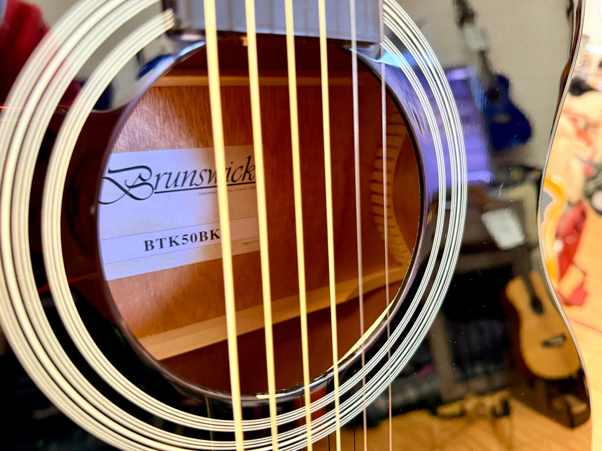Brunswick BTK50BK Advanced Stage Electro Acoustic Guitar~ Black Gloss Cutaway