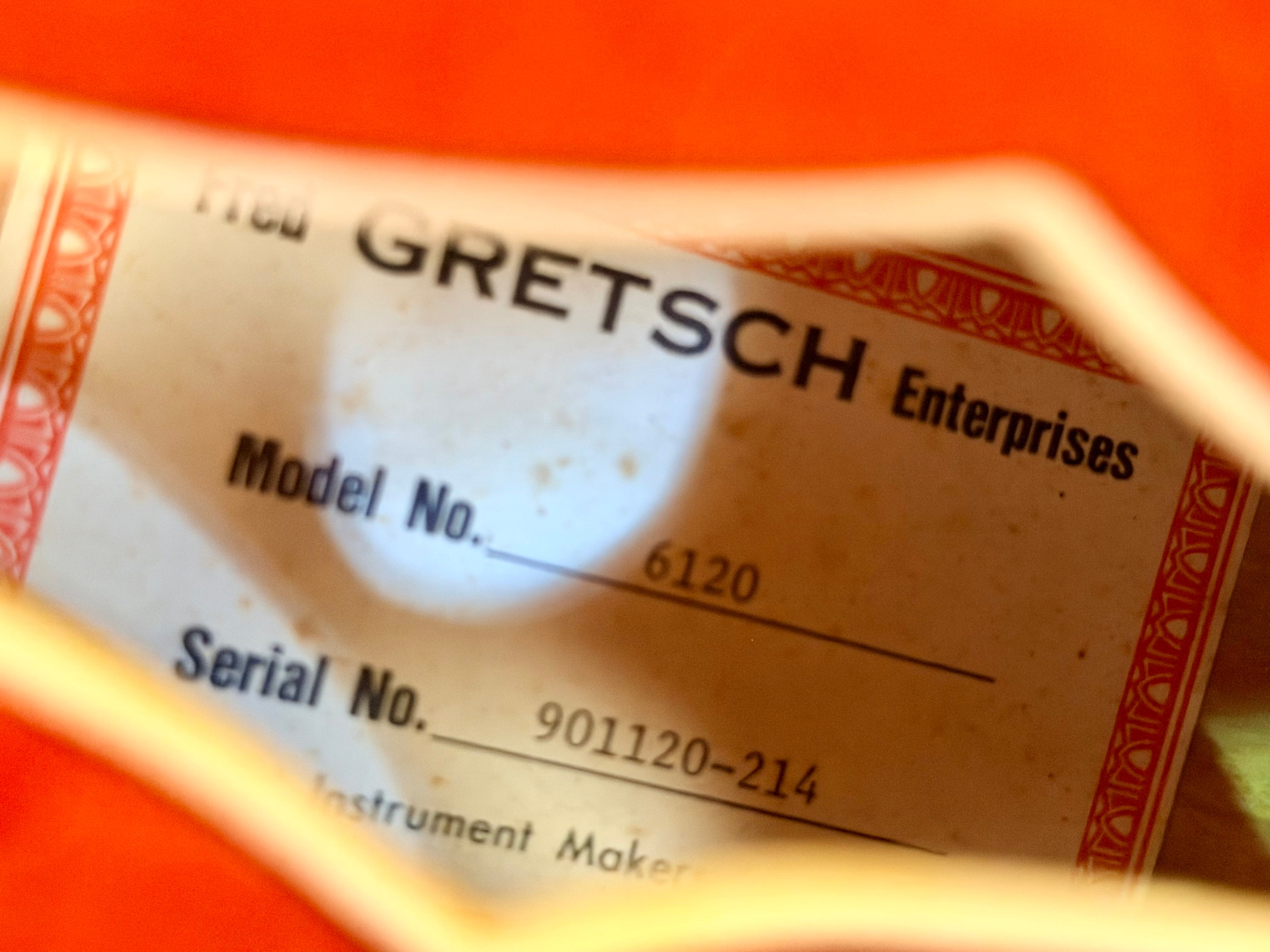 ✨1990✨ Gretsch 6120 Nashville Western Orange MIJ Terada~ Bigsby~ Japan + Case!