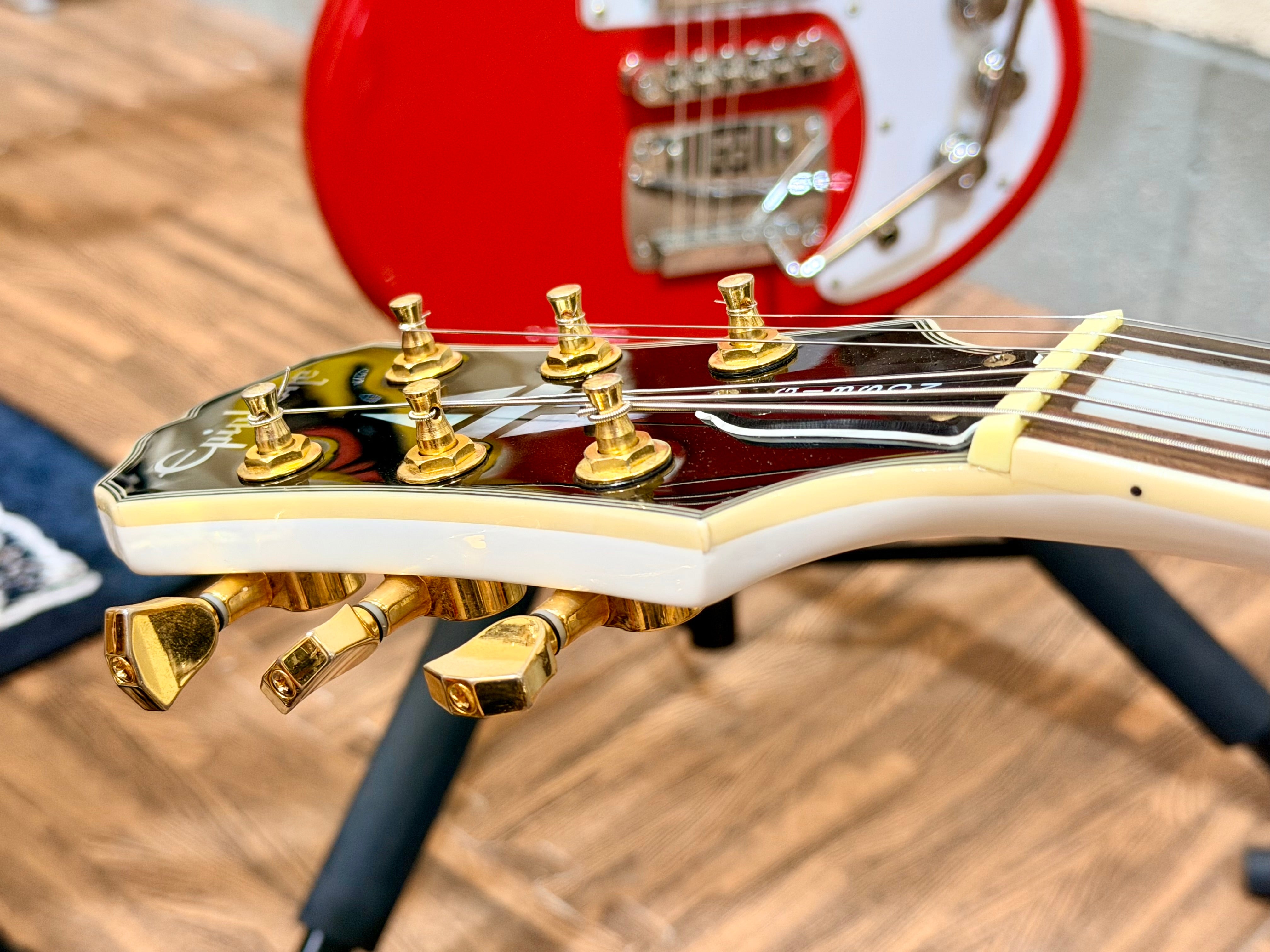 🌟2001 KOREA🌟 Epiphone Les Paul Custom~ Alpine White~ Seymour Duncan + Case!