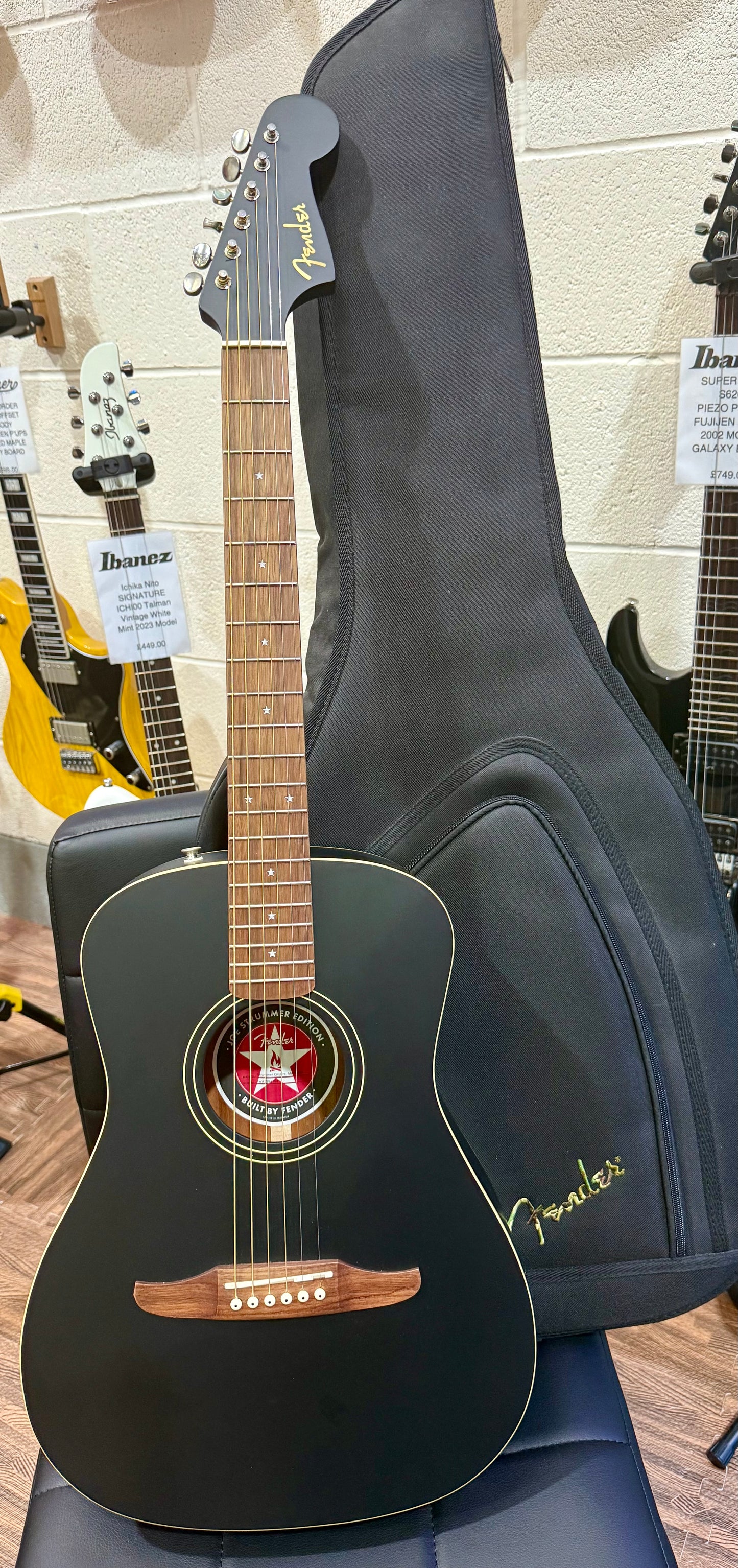 🔥MINT 2021🔥 Fender Joe Strummer Campfire Electro-Acoustic Guitar~ Matte Black!