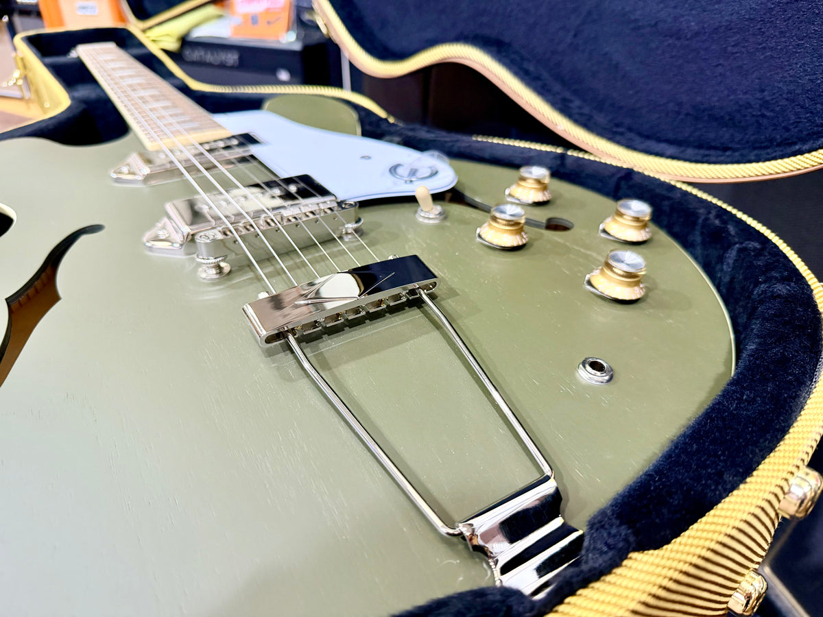 ✨2024✨ Epiphone Casino Worn Olive Drab Hollowbody Guitar + Hard Case~ MINT!