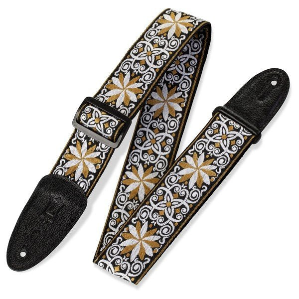 Levy’s 2" Hootenanny Jacquard Weave Guitar Strap- Yellow Flower