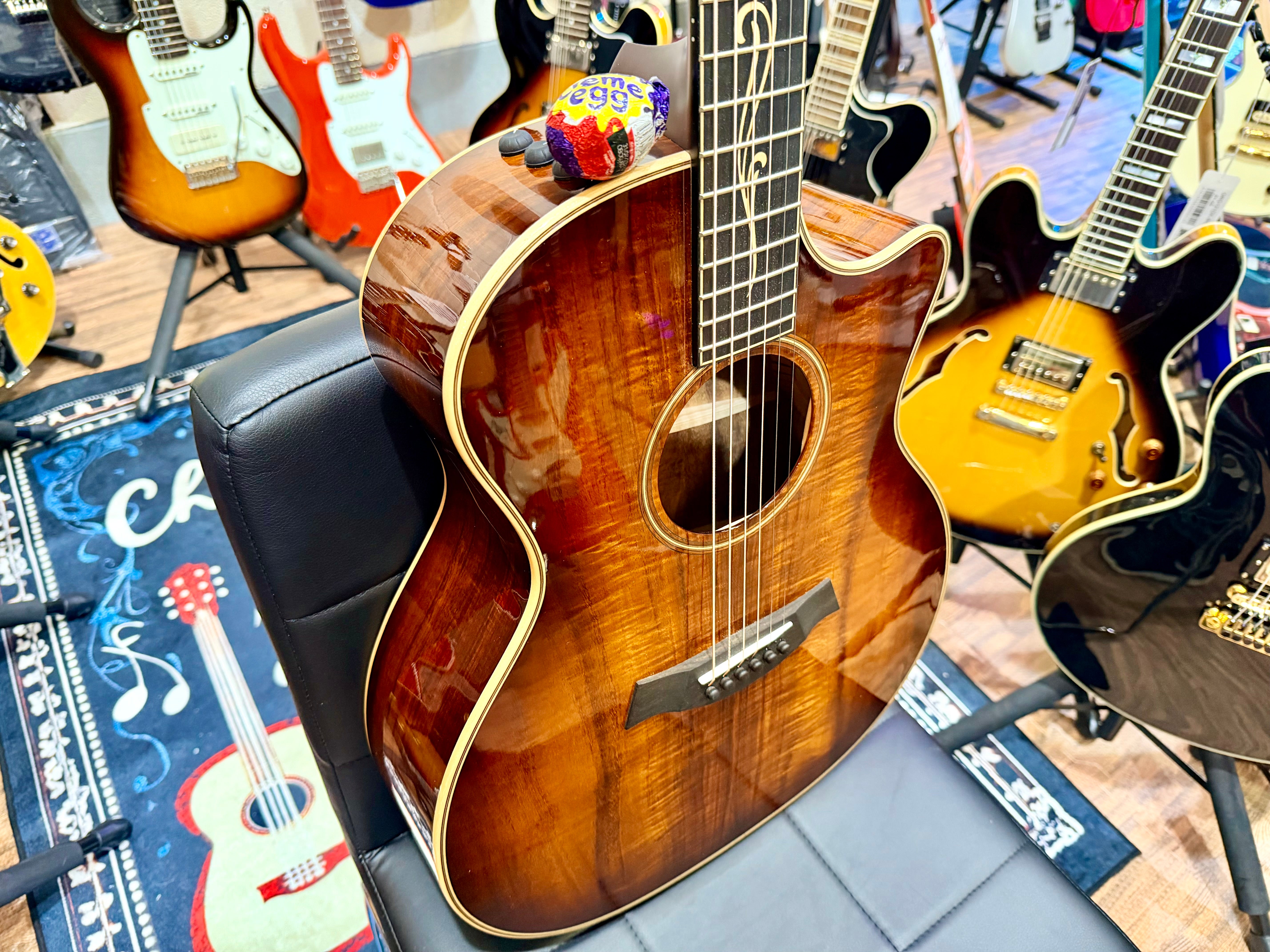 🔥HAWAIIAN KOA🔥 2022 Taylor K24ce~ V-Class~ Shaded Edgeburst~ USA + Hard Case!