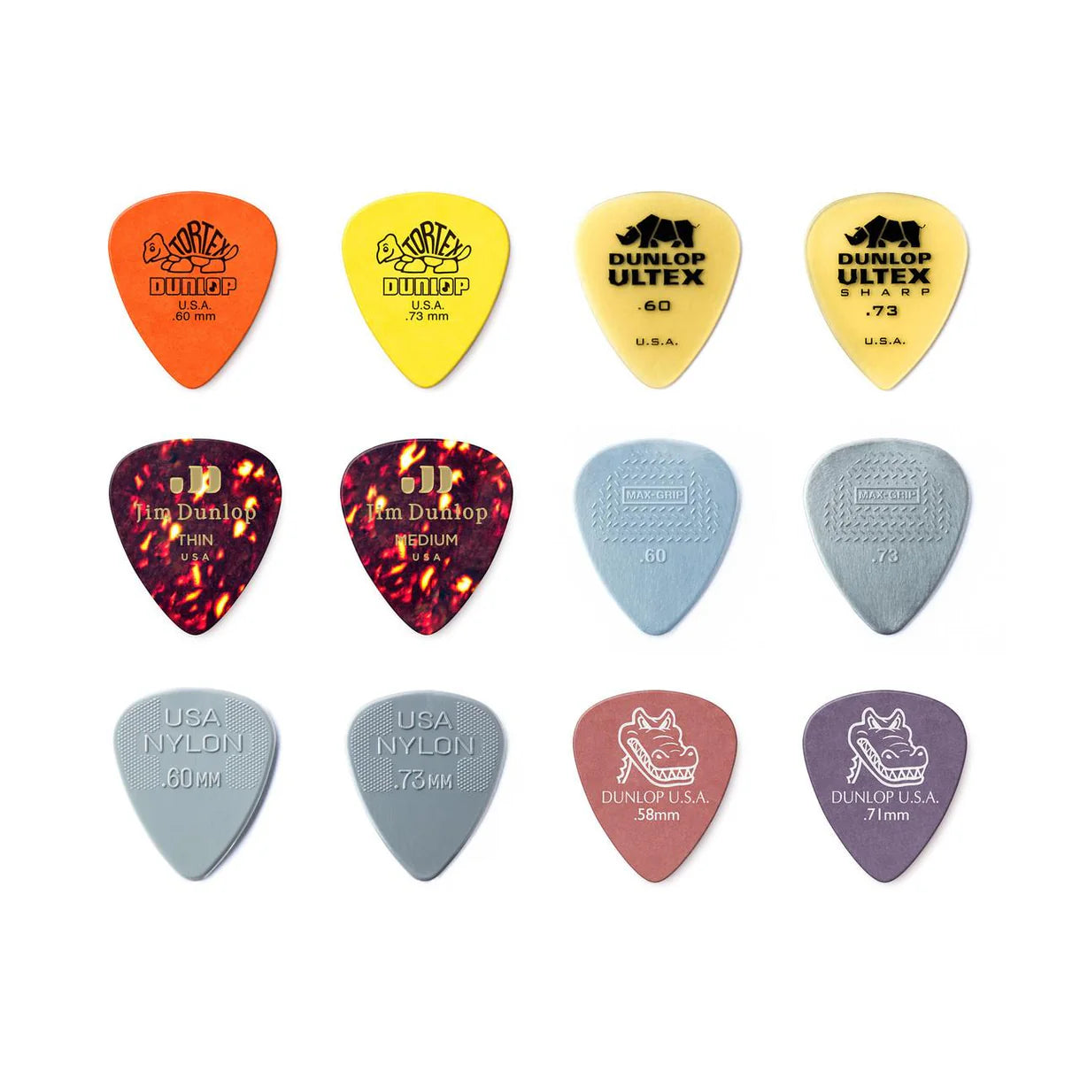 Jim Dunlop PVP101 Variety Picks Pack -Light Medium - 12 Picks