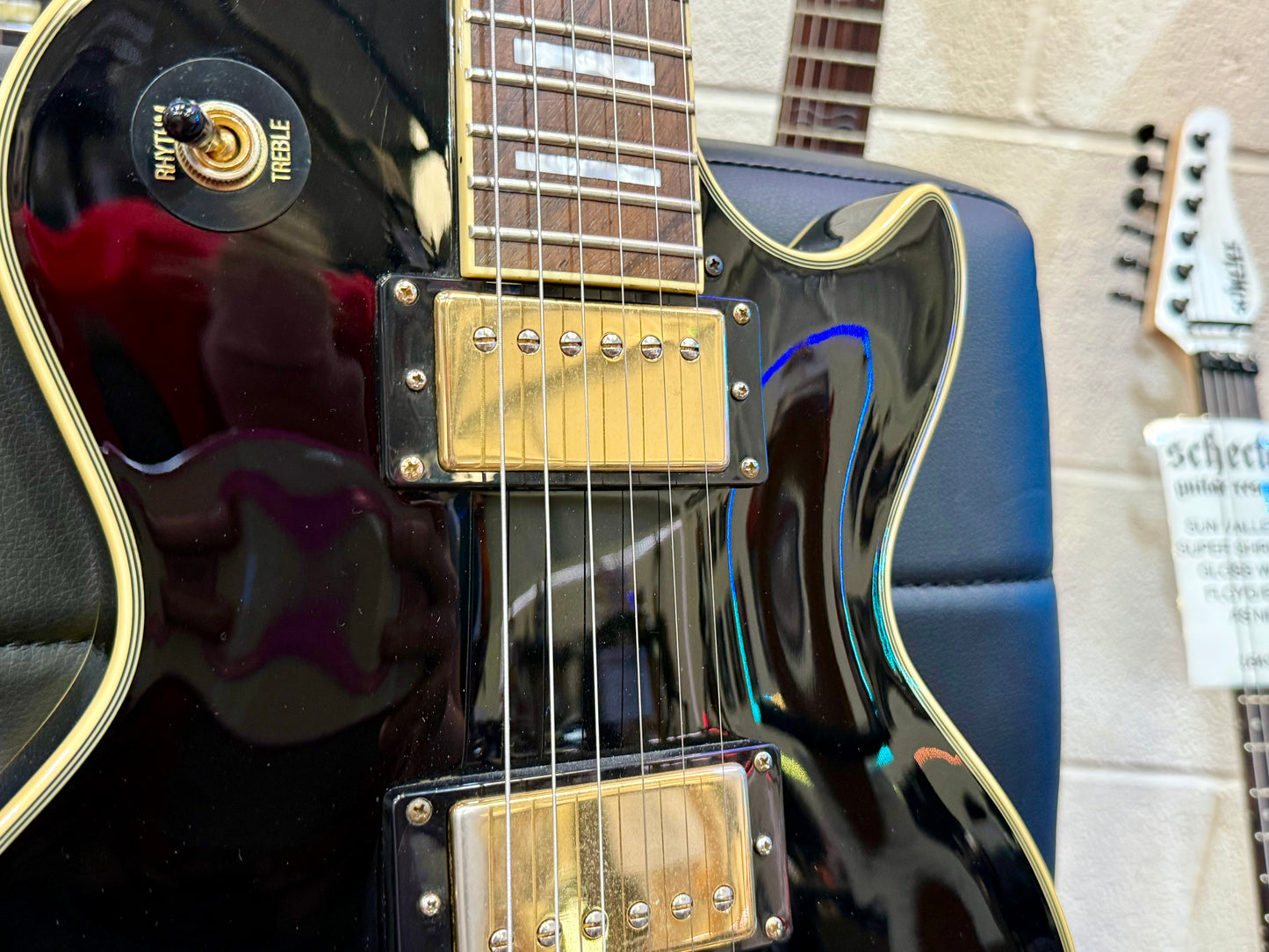 π₯2016π₯ Epiphone Les Paul Custom Pro~ Ebony/Black & Gold~ Coil Tap~Ex Condition