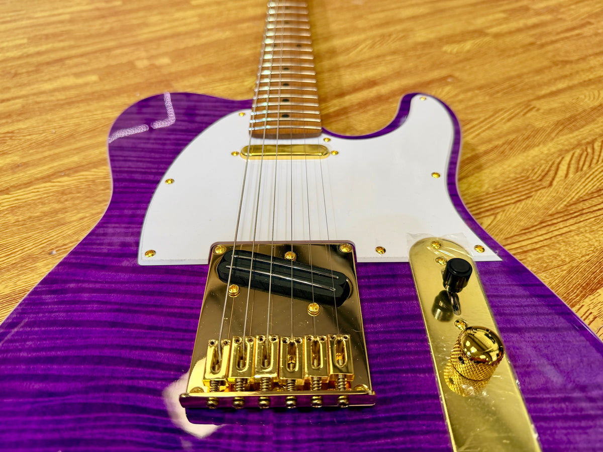 ⚡️2026⚡️ JET Guitars JT-600 Roasted Maple~ Flamed Maple Purple & Gold~NEW LAUNCH