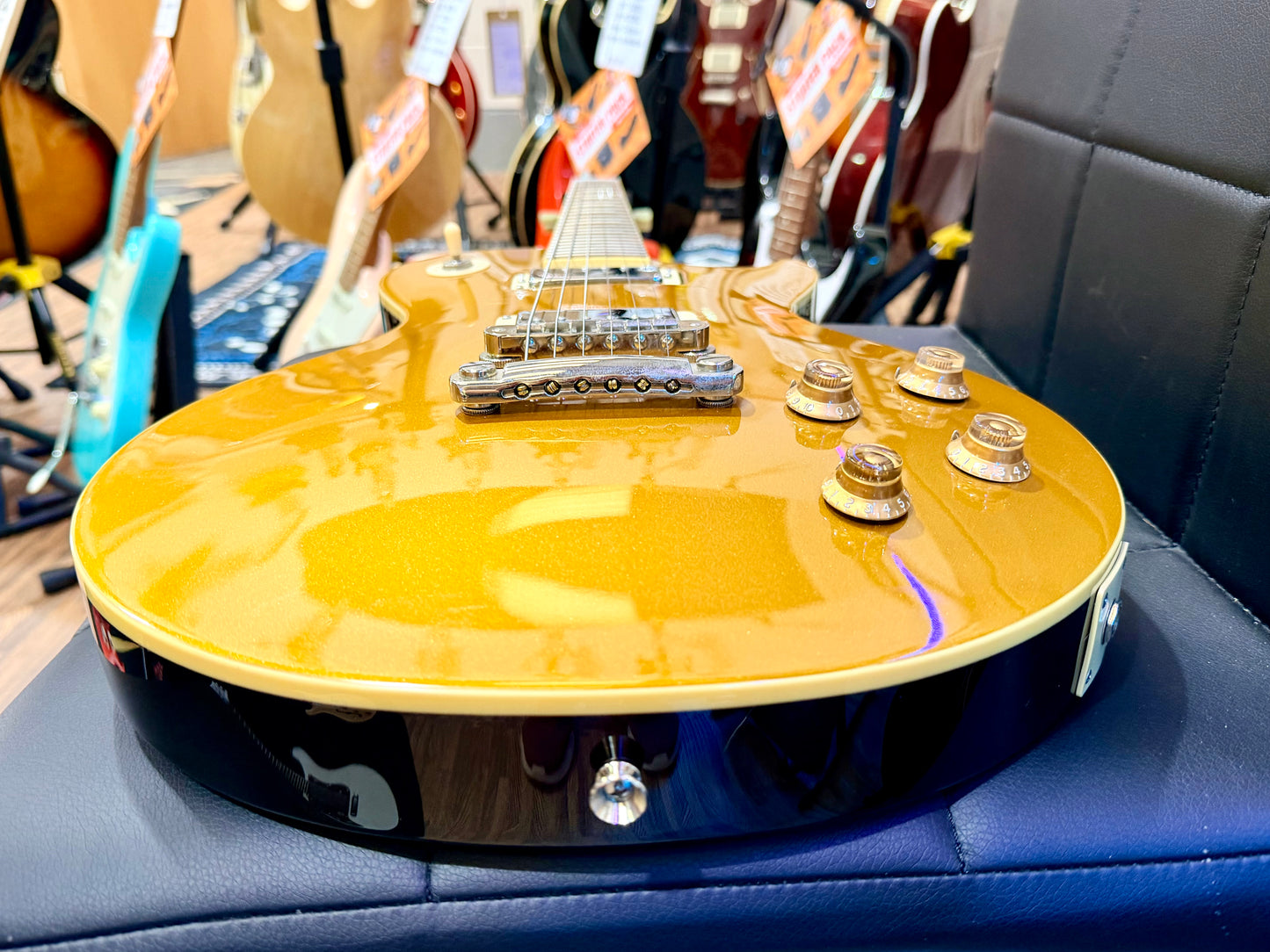 🔥2009🔥 Burny Les Paul Gold Top~ Super Grade Model~ RARE W/Mini Humbuckers!