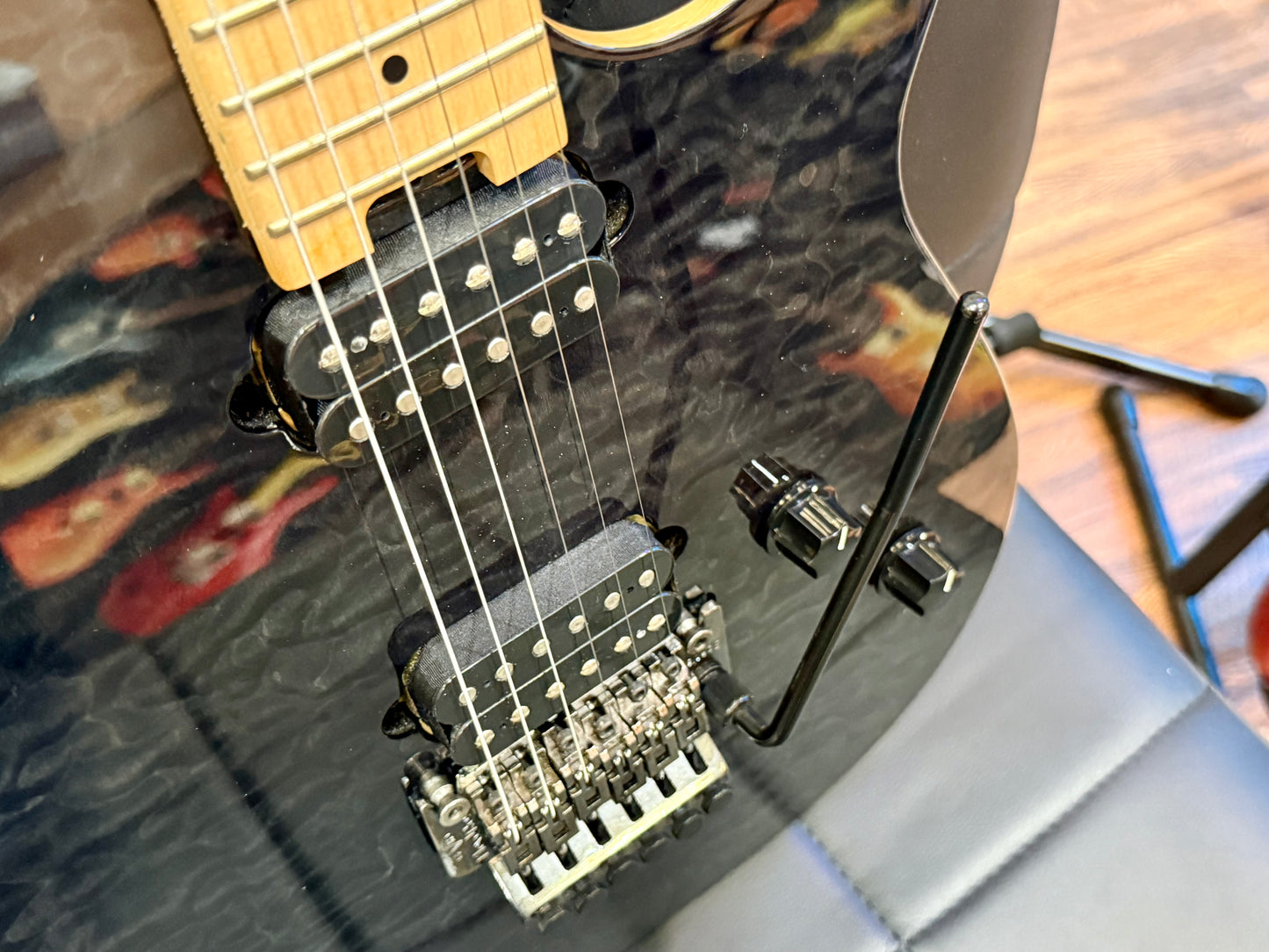 ๐ธ2014๐ธ EVH Wolfgang Standard~ Quilted Trans Black Guitar~ Van Halen~ Floyd Rose