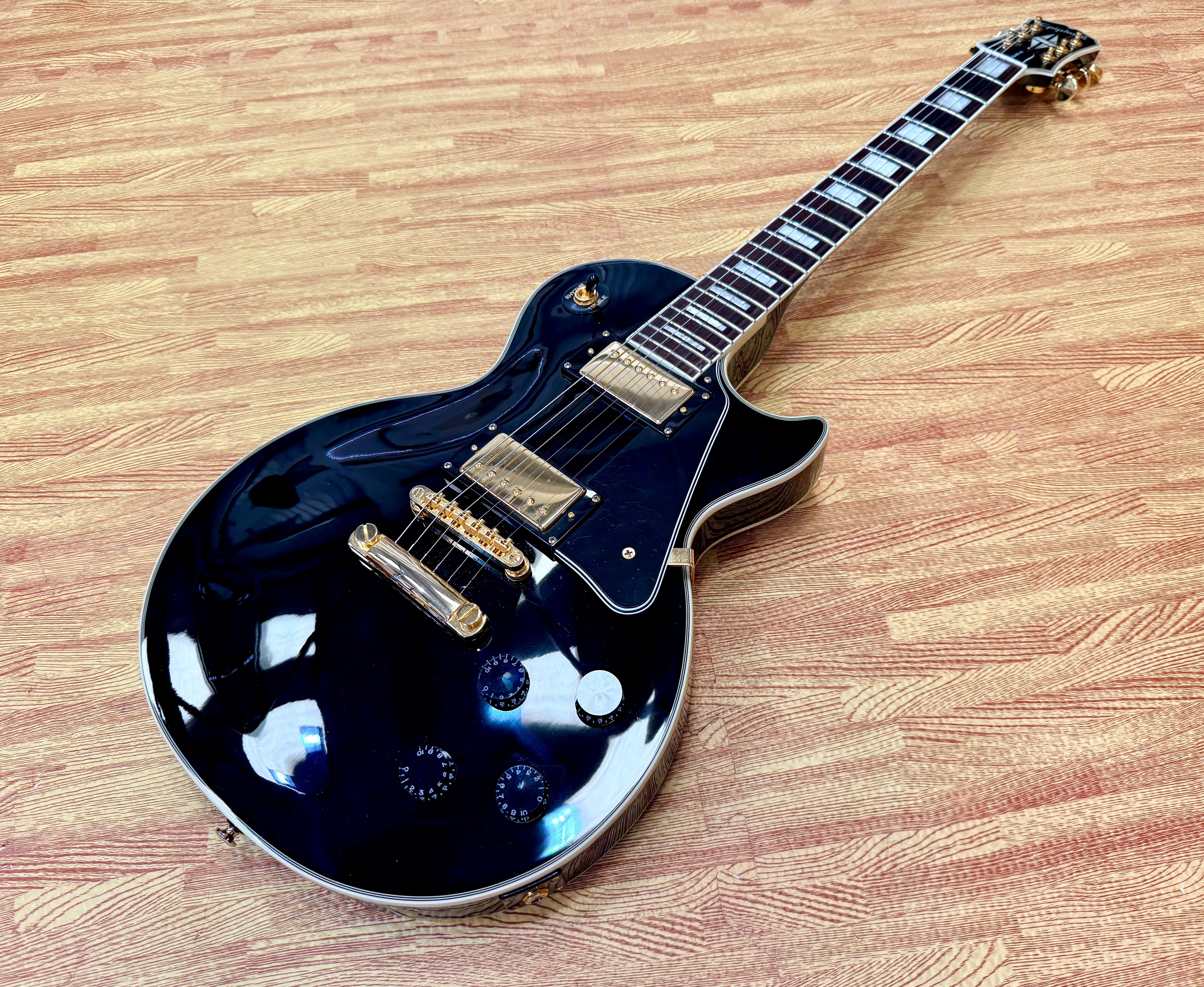 ✨2003✨ Epiphone Les Paul Custom~ Ebony~ Unsung Korea~ Black & Gold~ Cherished!