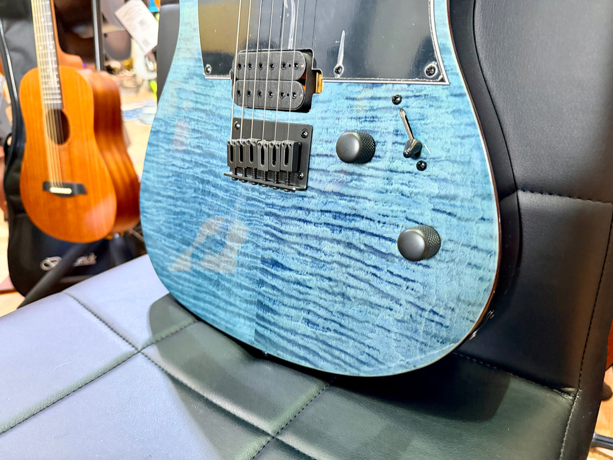 Spira Guitars T-450 TDB~ Trans Blue Flame Maple~ Villain Custom Humbuckers~ NEW