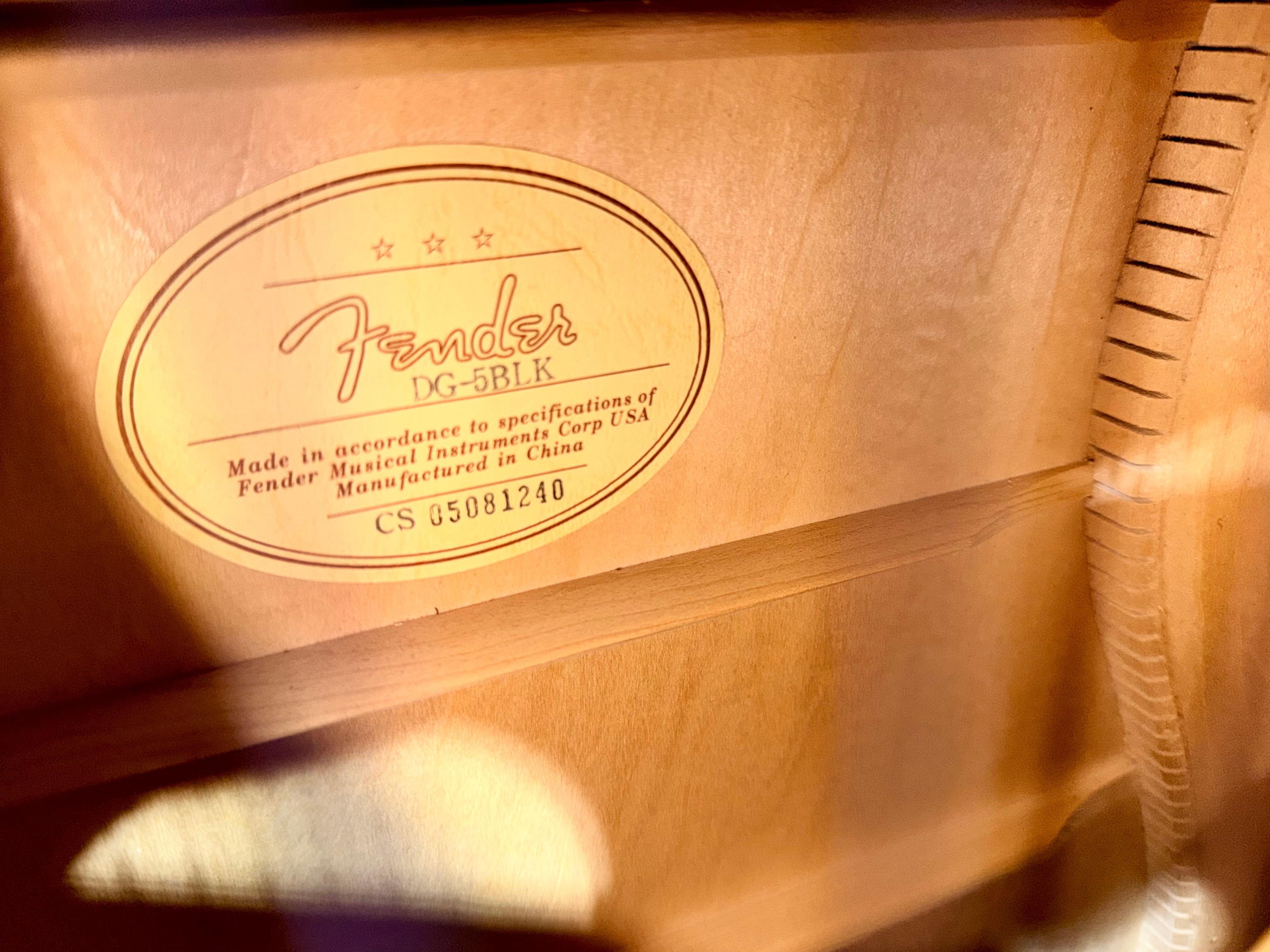 🎸PERFECT STARTER🎸 Fender DG-5 BLK Acoustic Guitar~ Full Size~ Gloss Black!