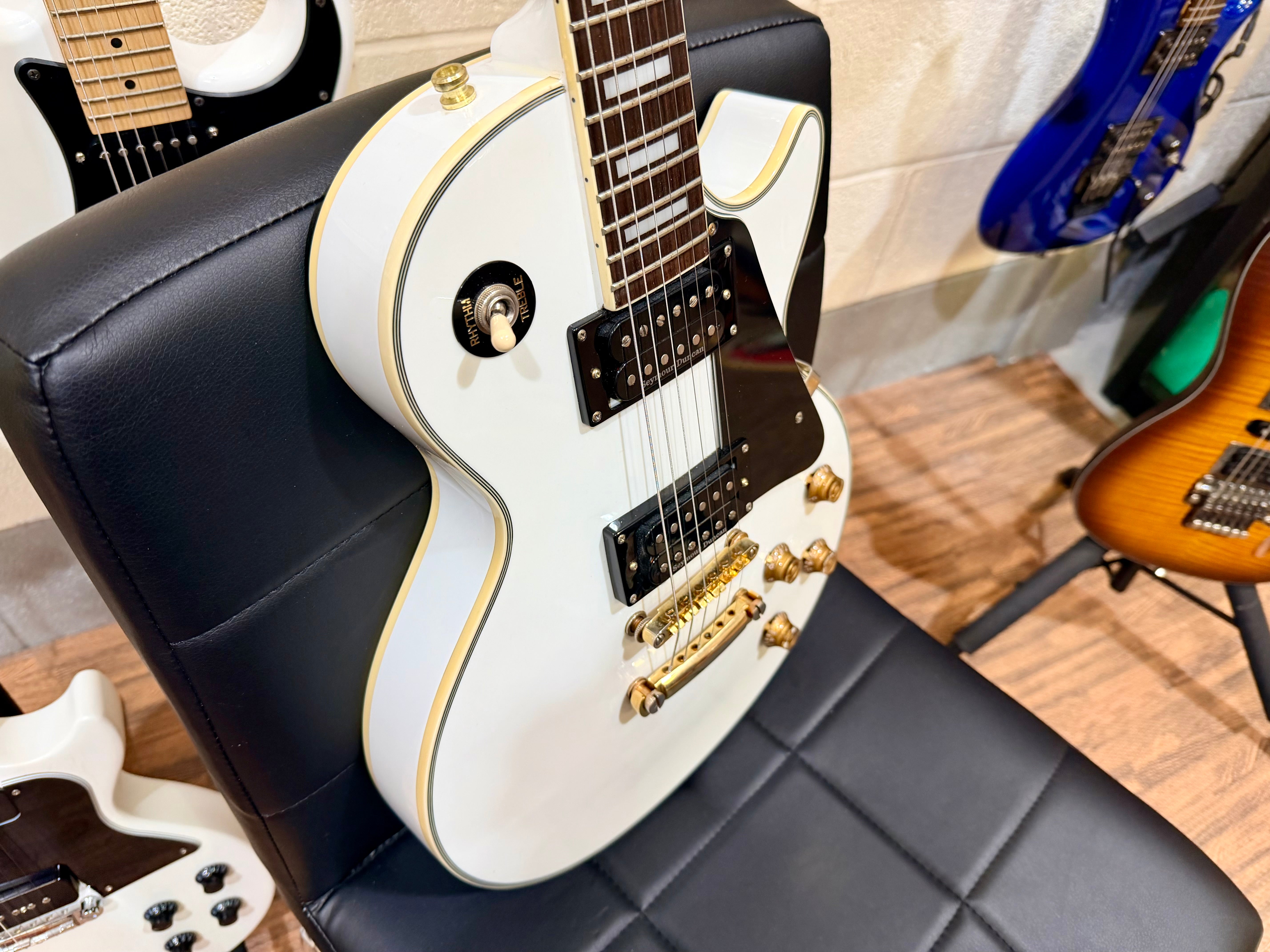 🌟2001 KOREA🌟 Epiphone Les Paul Custom~ Alpine White~ Seymour Duncan + Case!