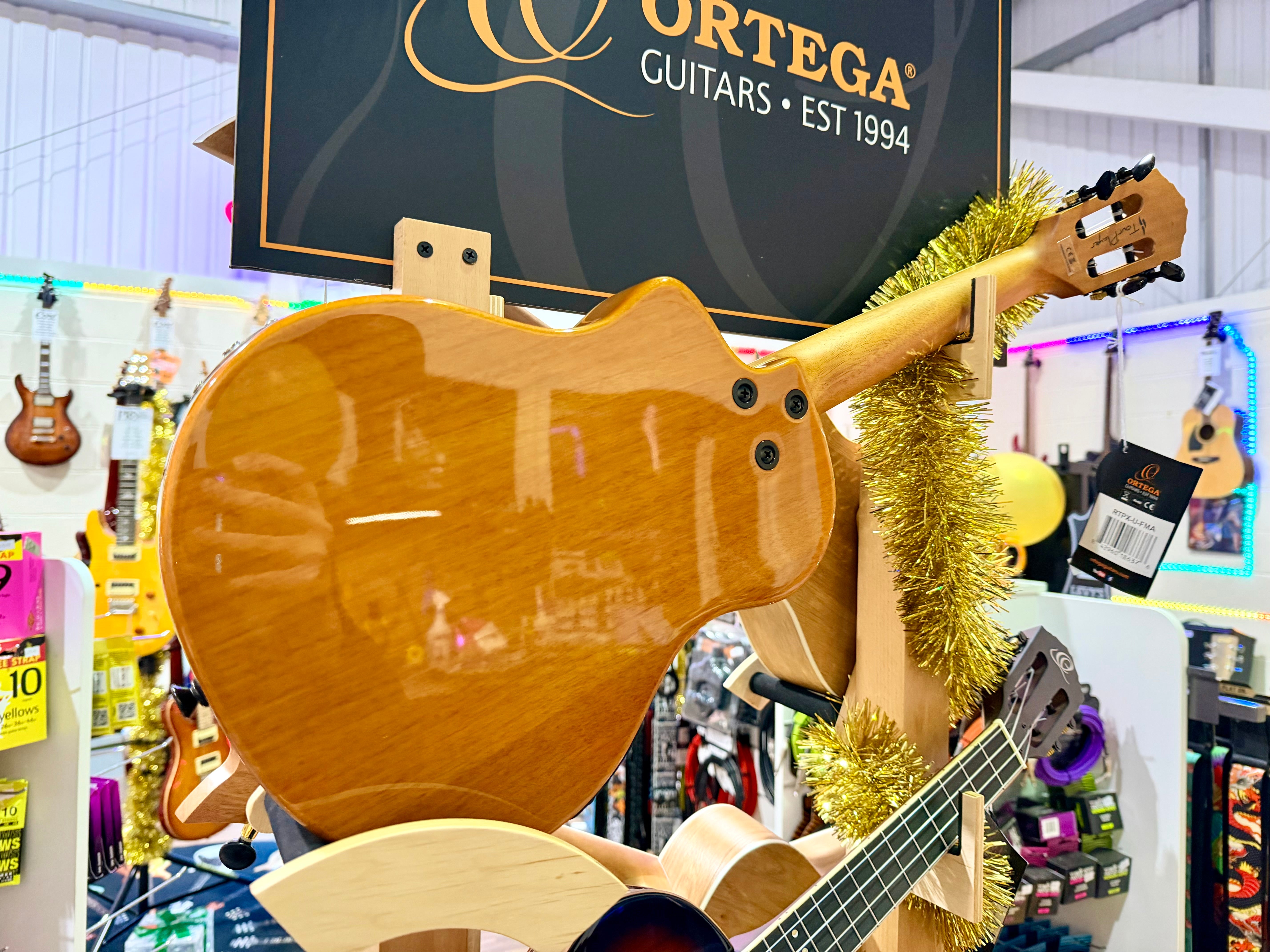 🔥NEW 2025🔥 Ortega Tourplayer Ukelele RTPX-U-FMA~Electric Uke~ Tenor Size + Bag