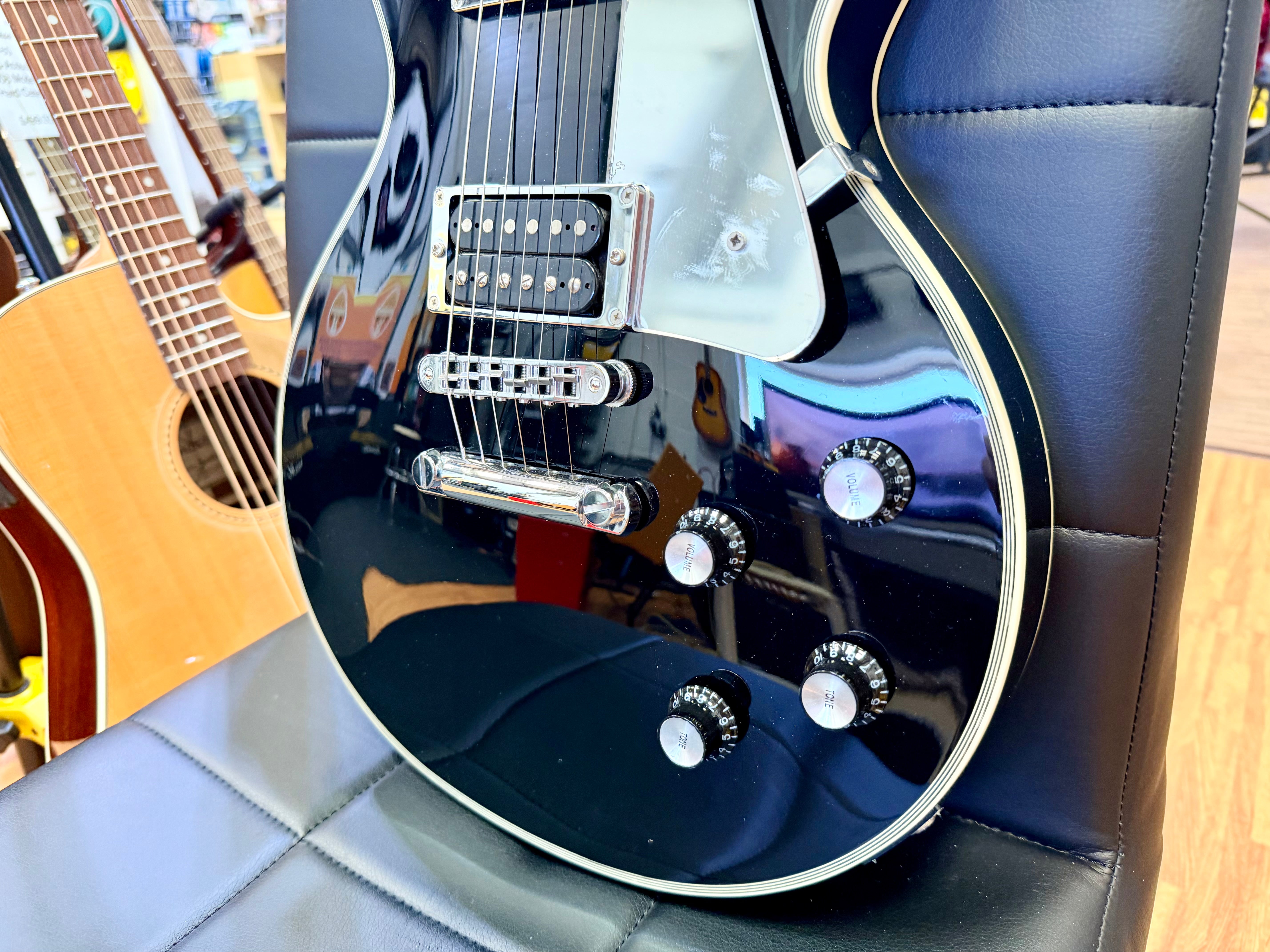 🔥2005🔥 Burny RLC-55JS John Sykes Les Paul Custom Signature Black~ Japan Import