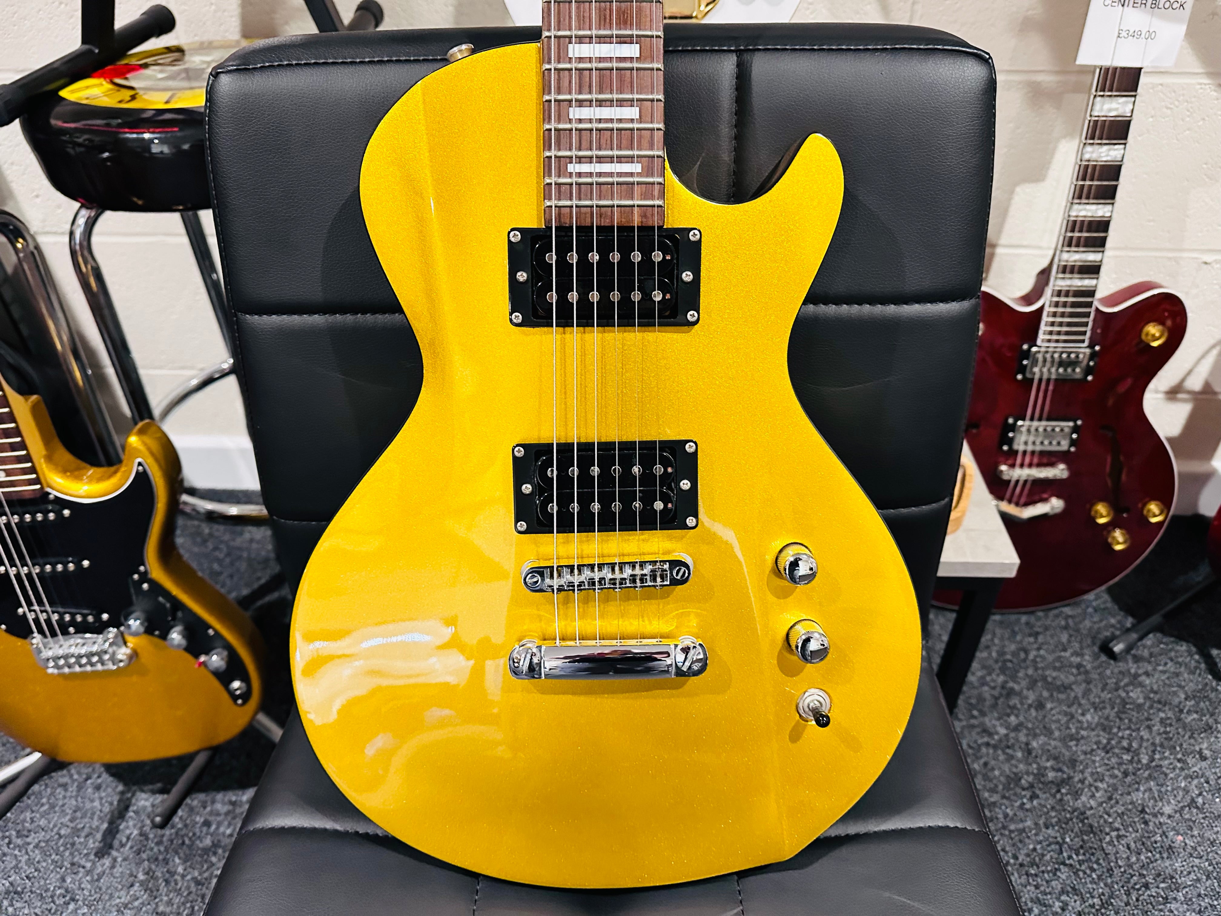 🌟ULTRA RARE & SPECIAL🌟 Lodestone UK Pulse Les Paul Shape Electric Guitar~ Gold