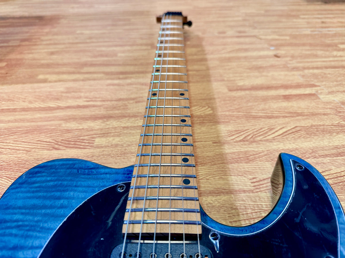 Spira Guitars T-450 TDB~ Trans Blue Flame Maple~ Villain Custom Humbuckers~ NEW