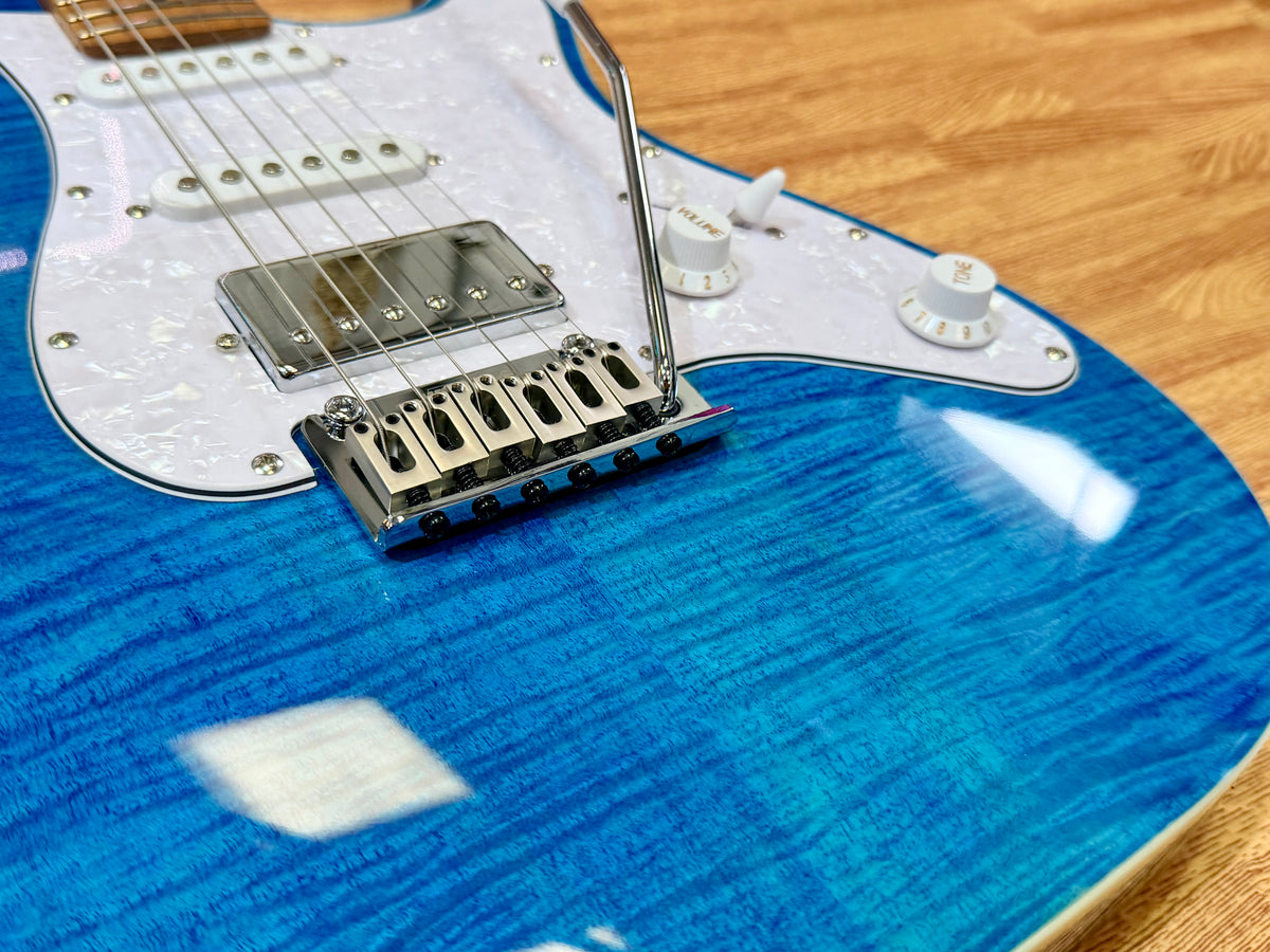 ⚡️NEW⚡️ JET JS-450 Flamed Ocean Blue Electric Guitar~ HSS Flame Top Strat~ 2026!