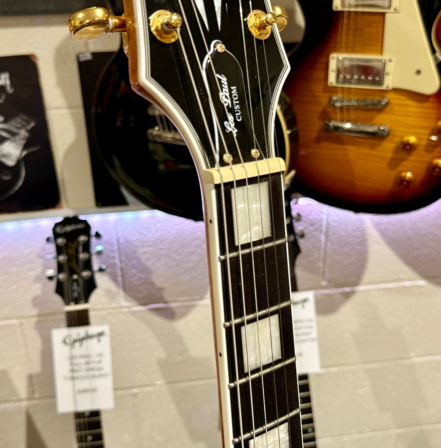 🔥MINT 2022🔥 Epiphone Les Paul Custom Koa Natural~ Gold Hardware~ Hard Case!
