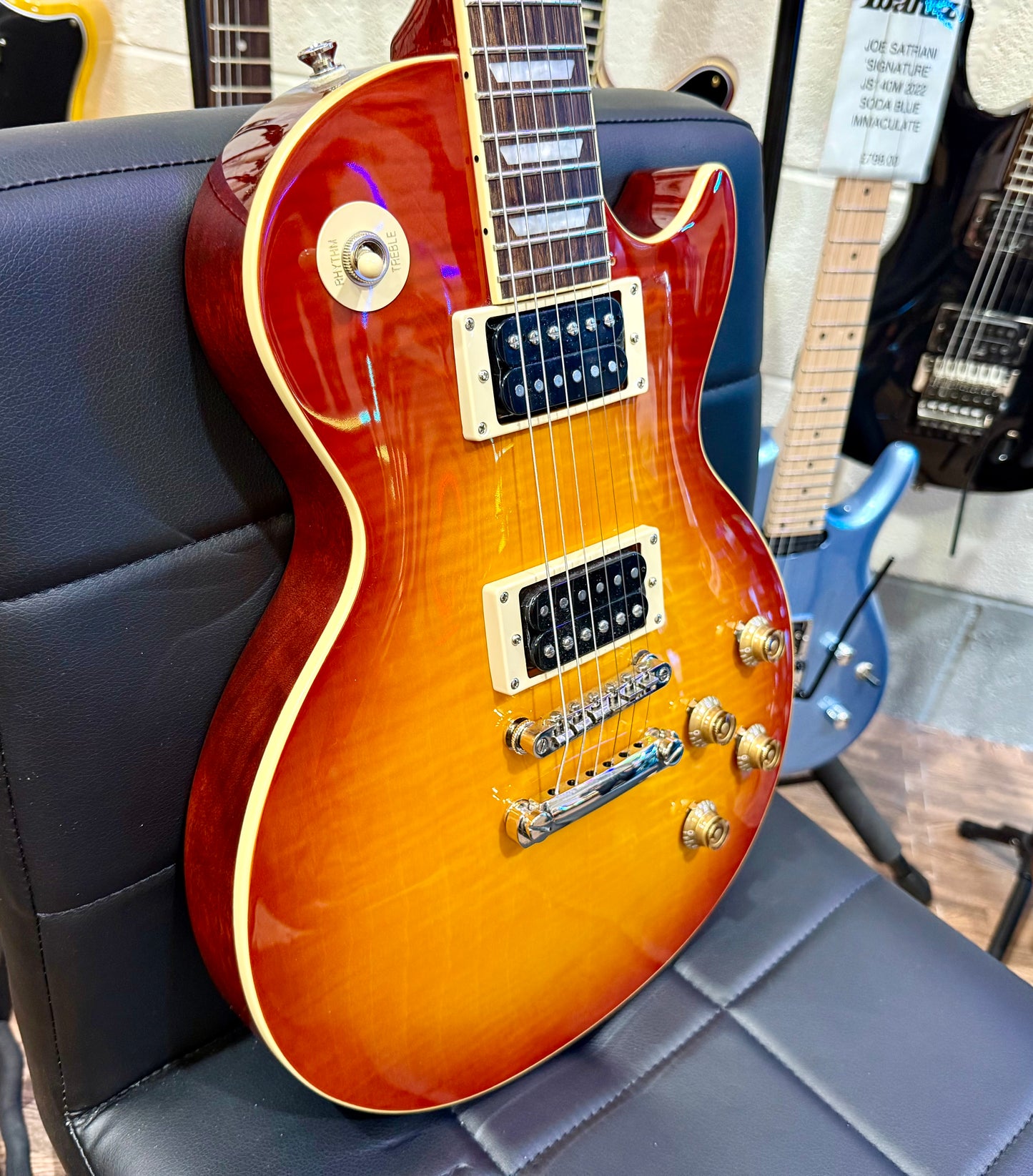 🌟MINT 2025🌟 Epiphone Les Paul Standard 50s Figured~ Washed Cherry Sunburst!