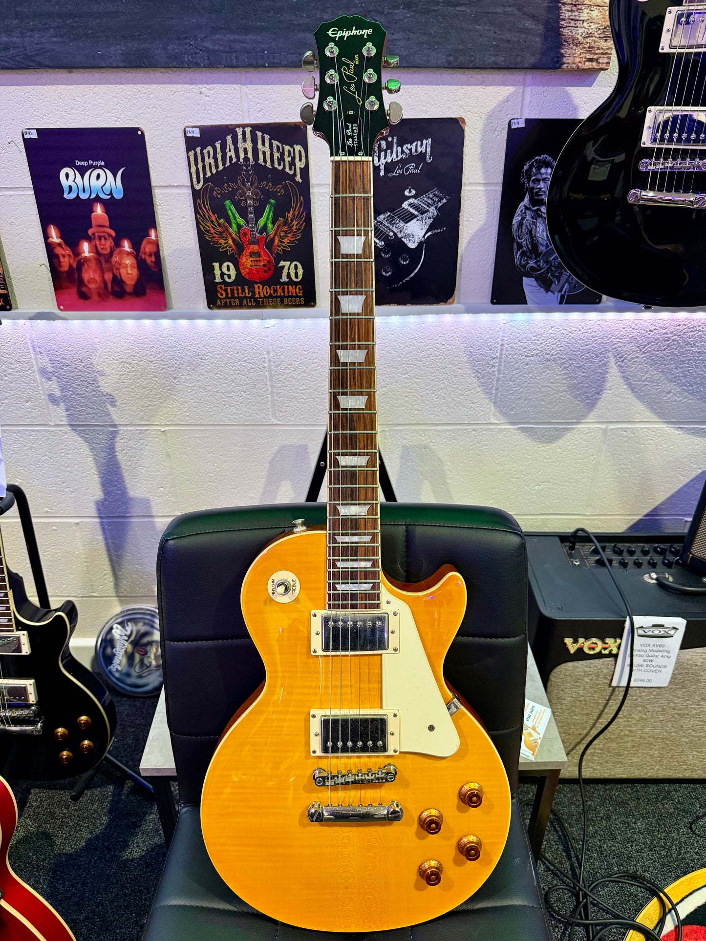 🌟RARE ANTIQUE NATURAL🌟 Epiphone Les Paul Standard~ 2010 Model~ Cherished!