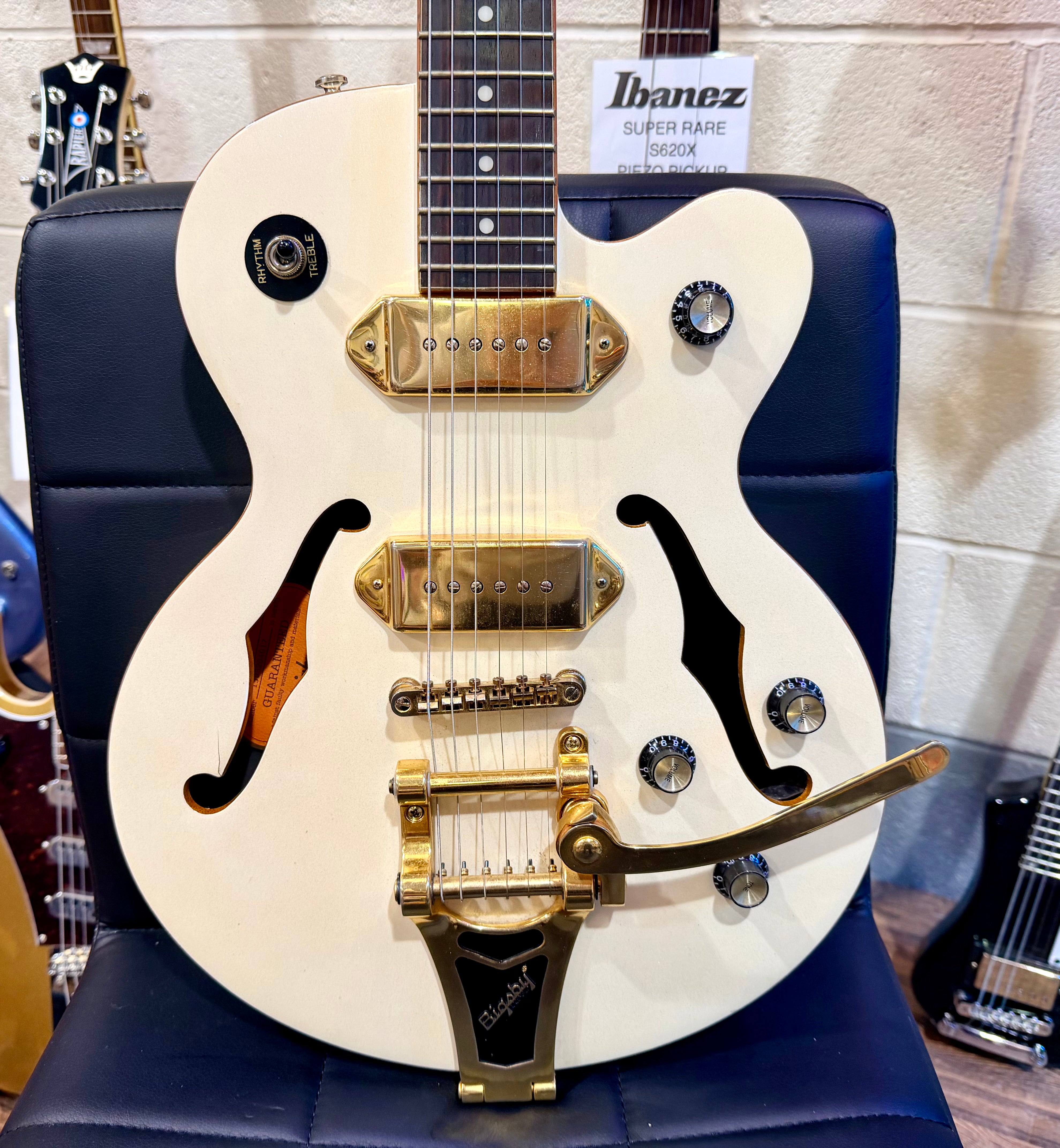 π2015π Epiphone Wildkat Royale~ Custom Shop Ltd Ed~ Pearl White~ Semi-Hollow!