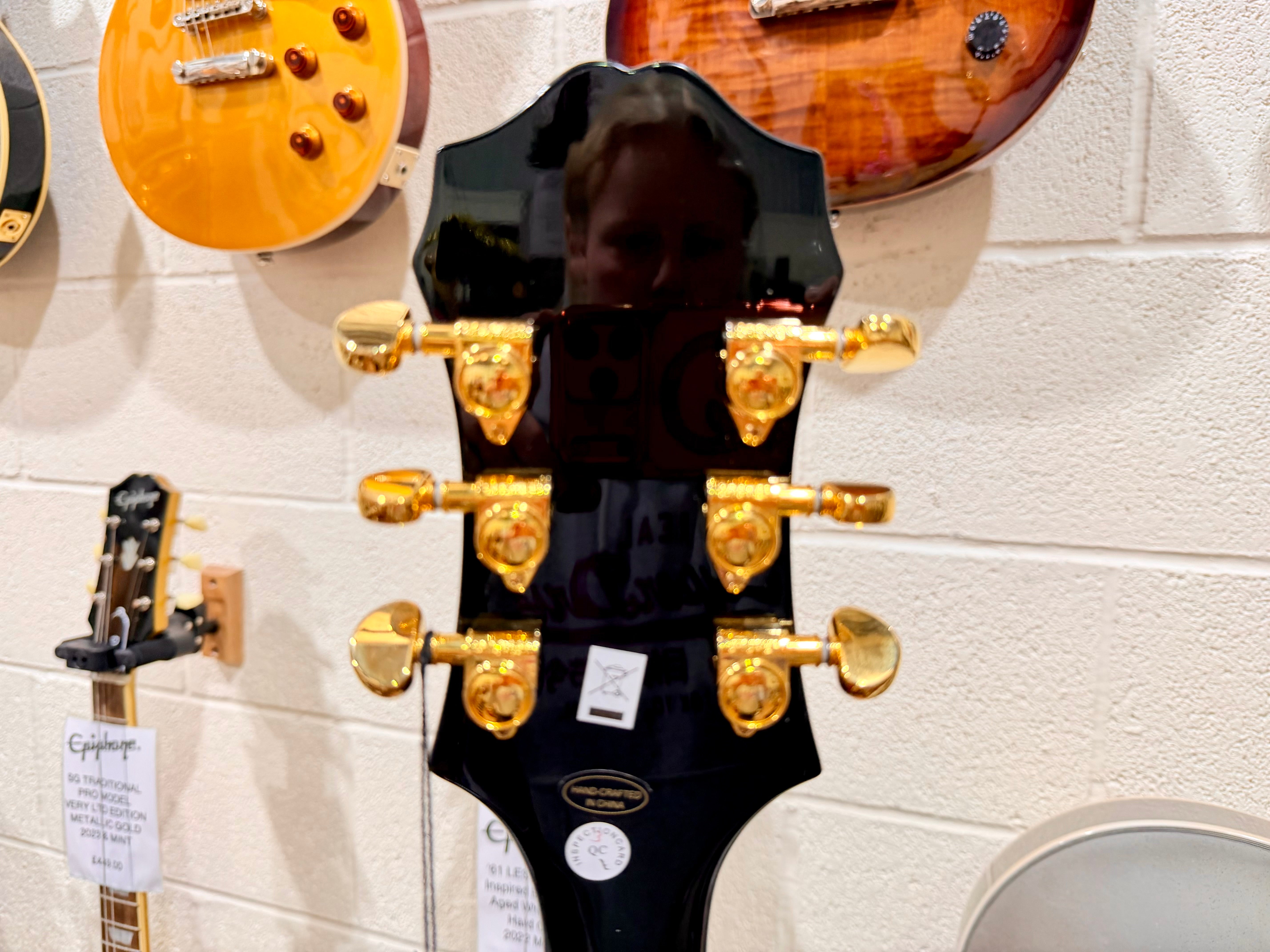 🌟MINT 2021🌟 Epiphone Sheraton II Pro Hollowbody~ Ebony Black + Hard Case!