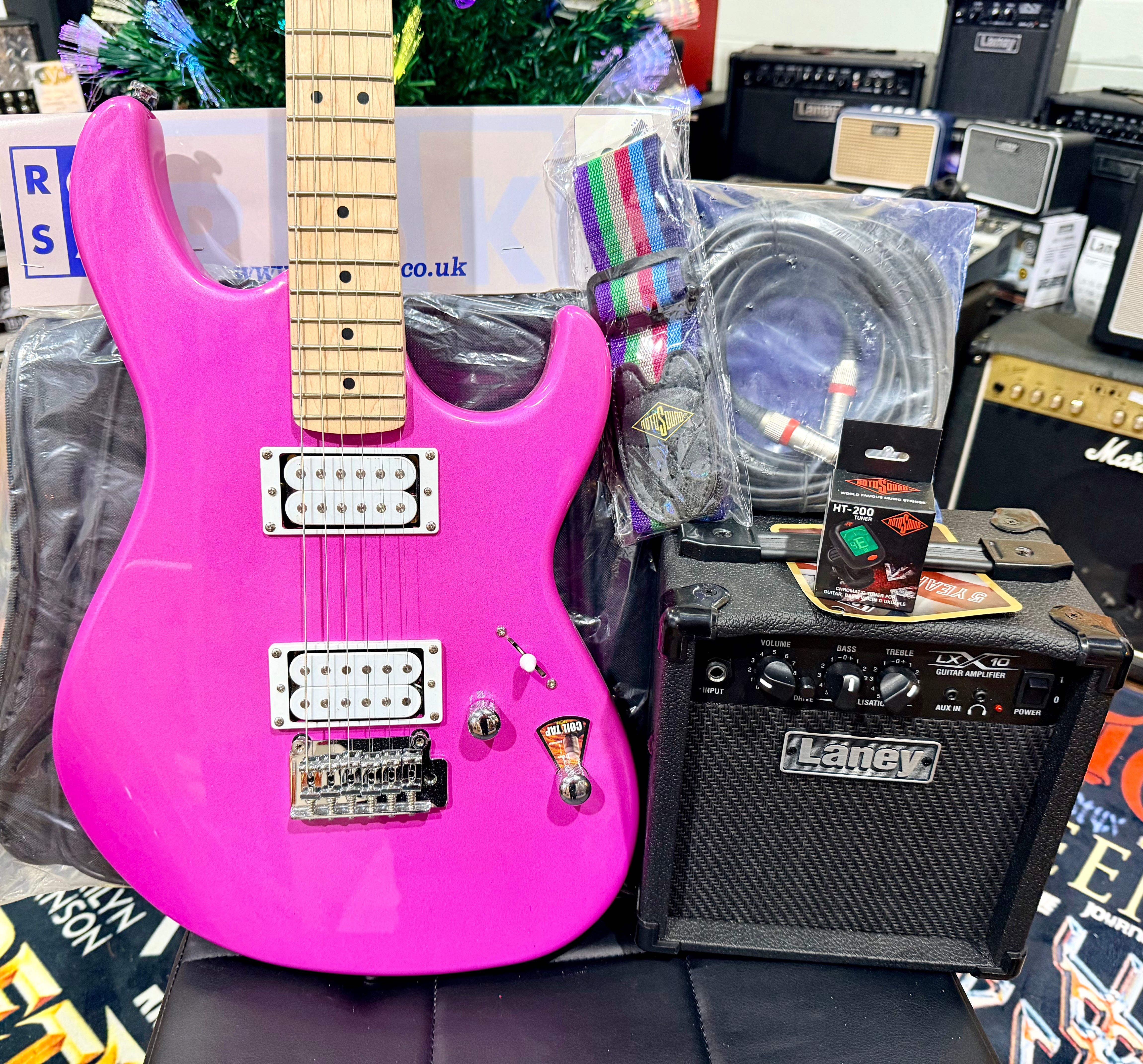 π ELECTRIC GUITAR STARTER PACK π Cort G250 Spectrum~ Purple + Laney Amp, Bag, Tuner