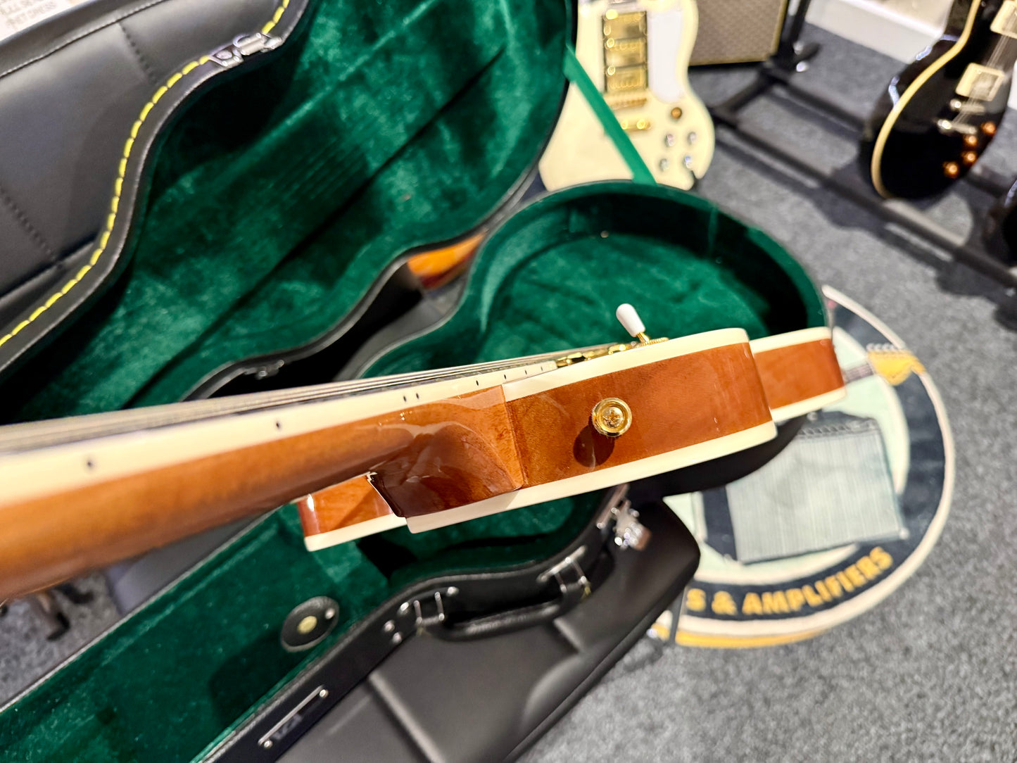🔥MINT 2022🔥 Epiphone Les Paul Custom Koa Natural~ Gold Hardware~ Hard Case!