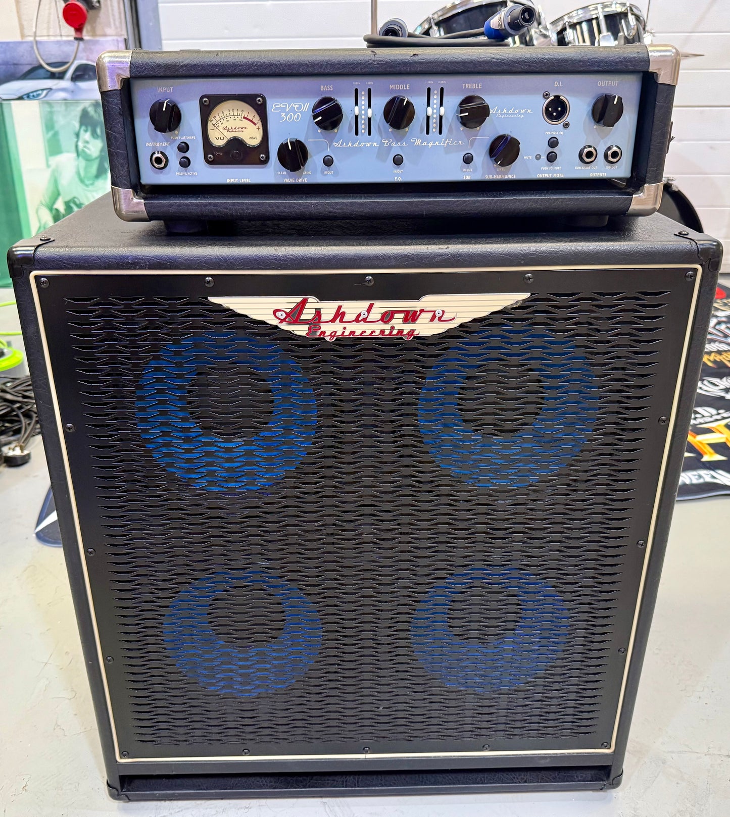 🎸 HEAD & CAB 🎸 Ashdown Bass Amplifier Stack~Evo II 300 + ARM-410H Cabinet 4x10