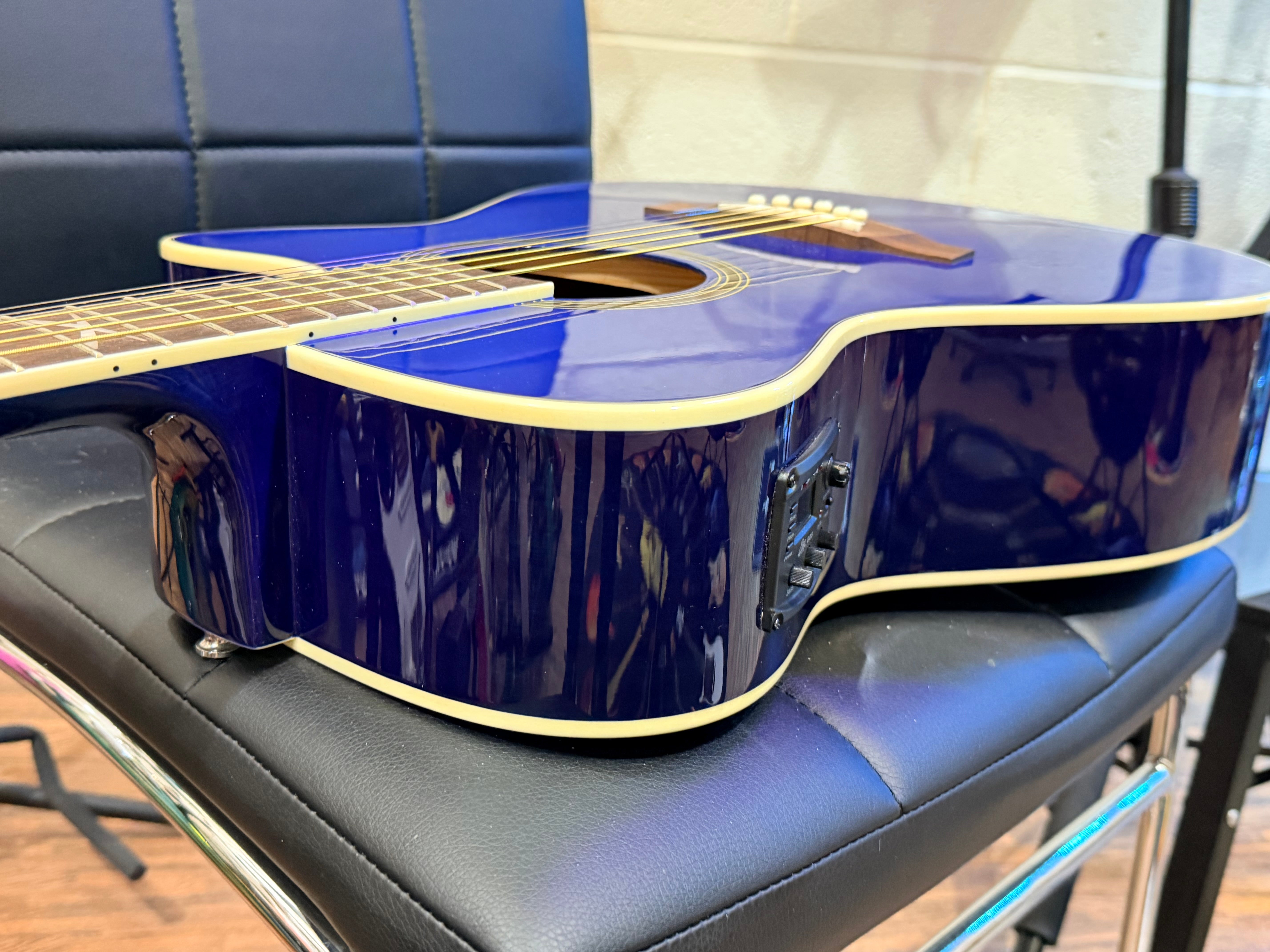 🔥NEW 2026🔥 Eko NXT A100CE Electro-Acoustic Guitar~ See Thru Blue~ Latest Model