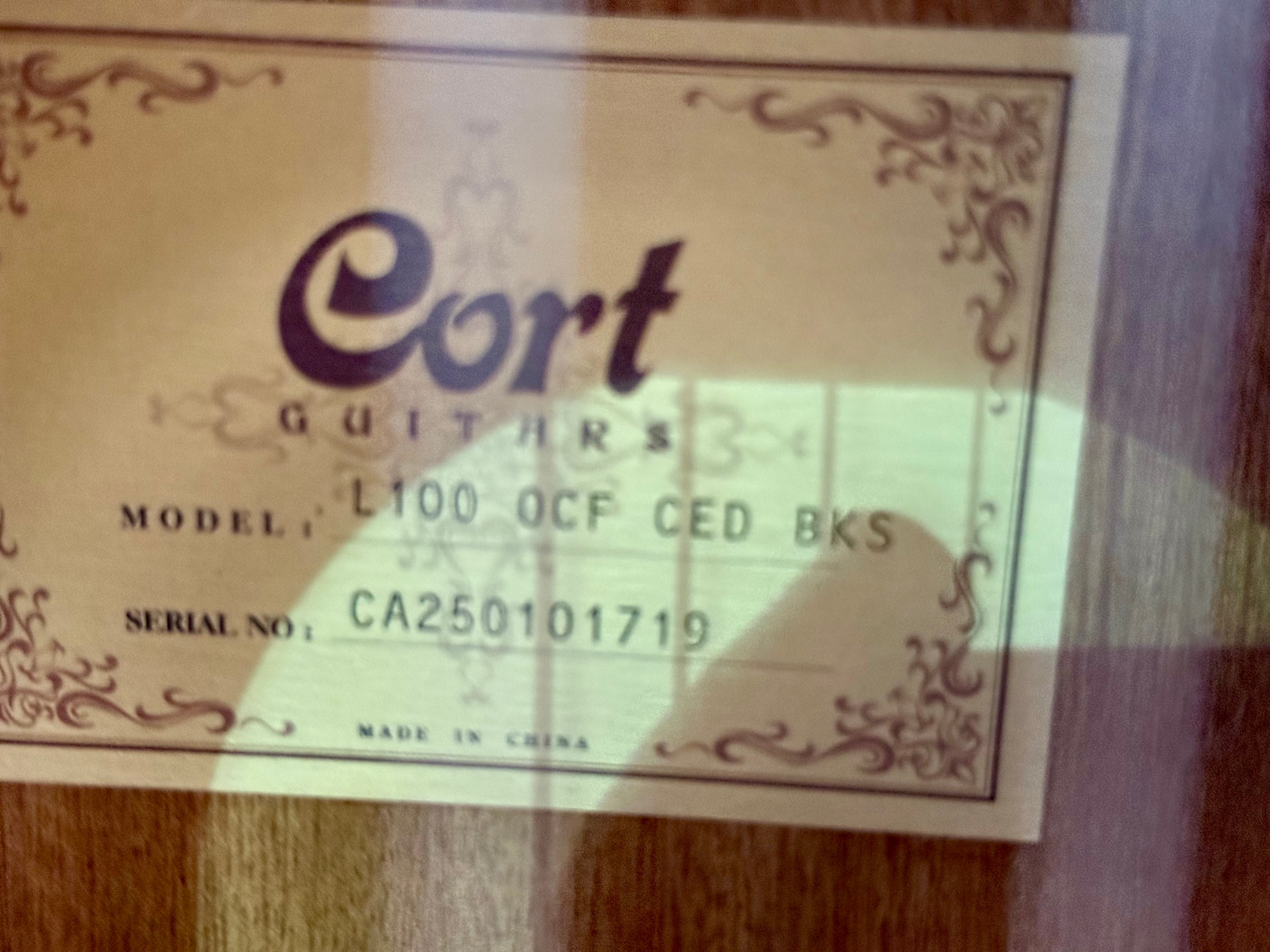 🌟2025 BRAND NEW MODEL🌟 Cort L100 OCF CED Black Satin Electro-Acoustic Guitar!