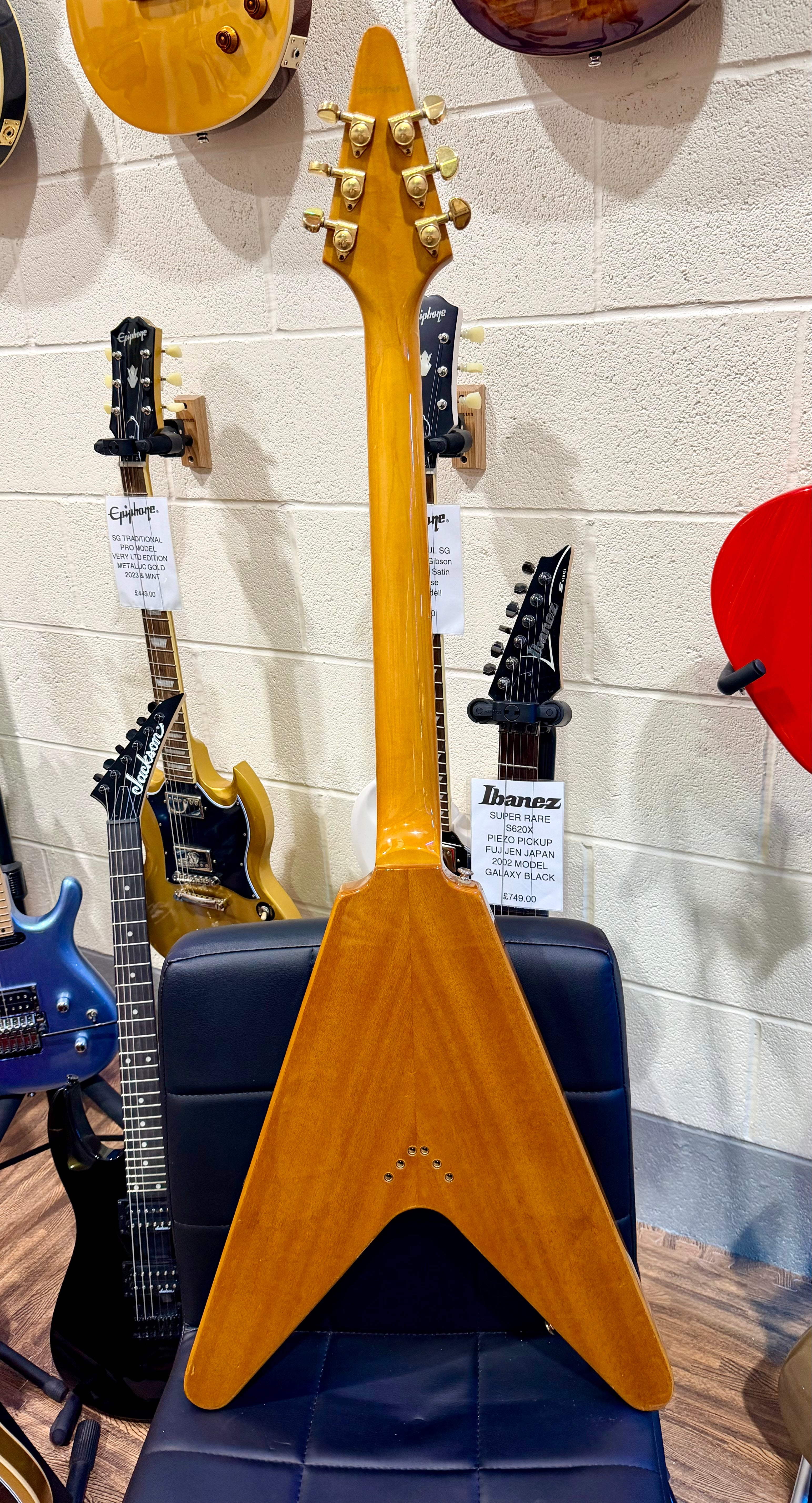 🔥2003 RARE🔥 Epiphone Korina Flying V ’58 Reissue~ Unsung Korea + Flight Case!