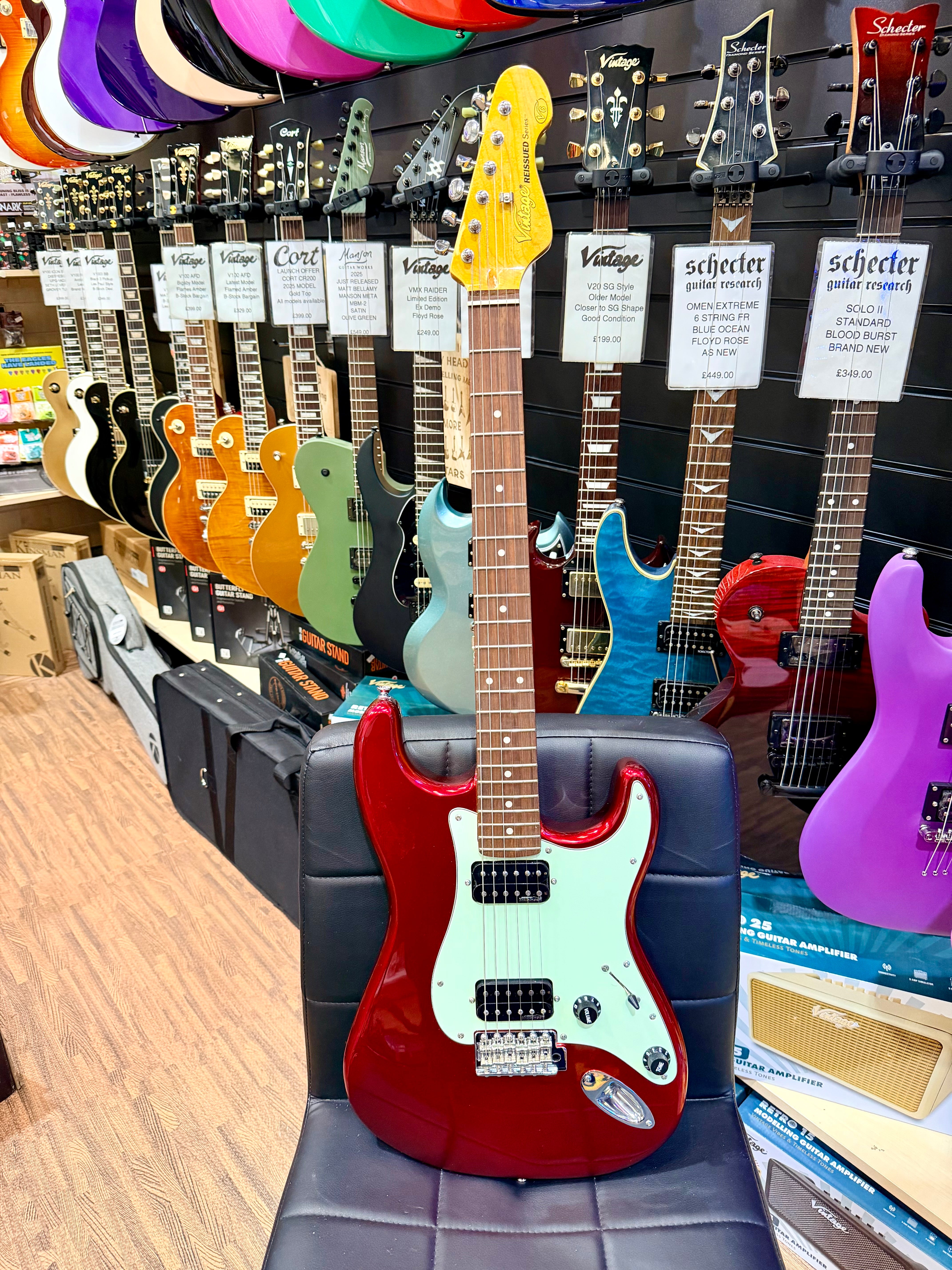 🔥RARE🔥 Vintage V6 ReIssued HH Electric Guitar Candy Apple Red Wilkinson Strat!
