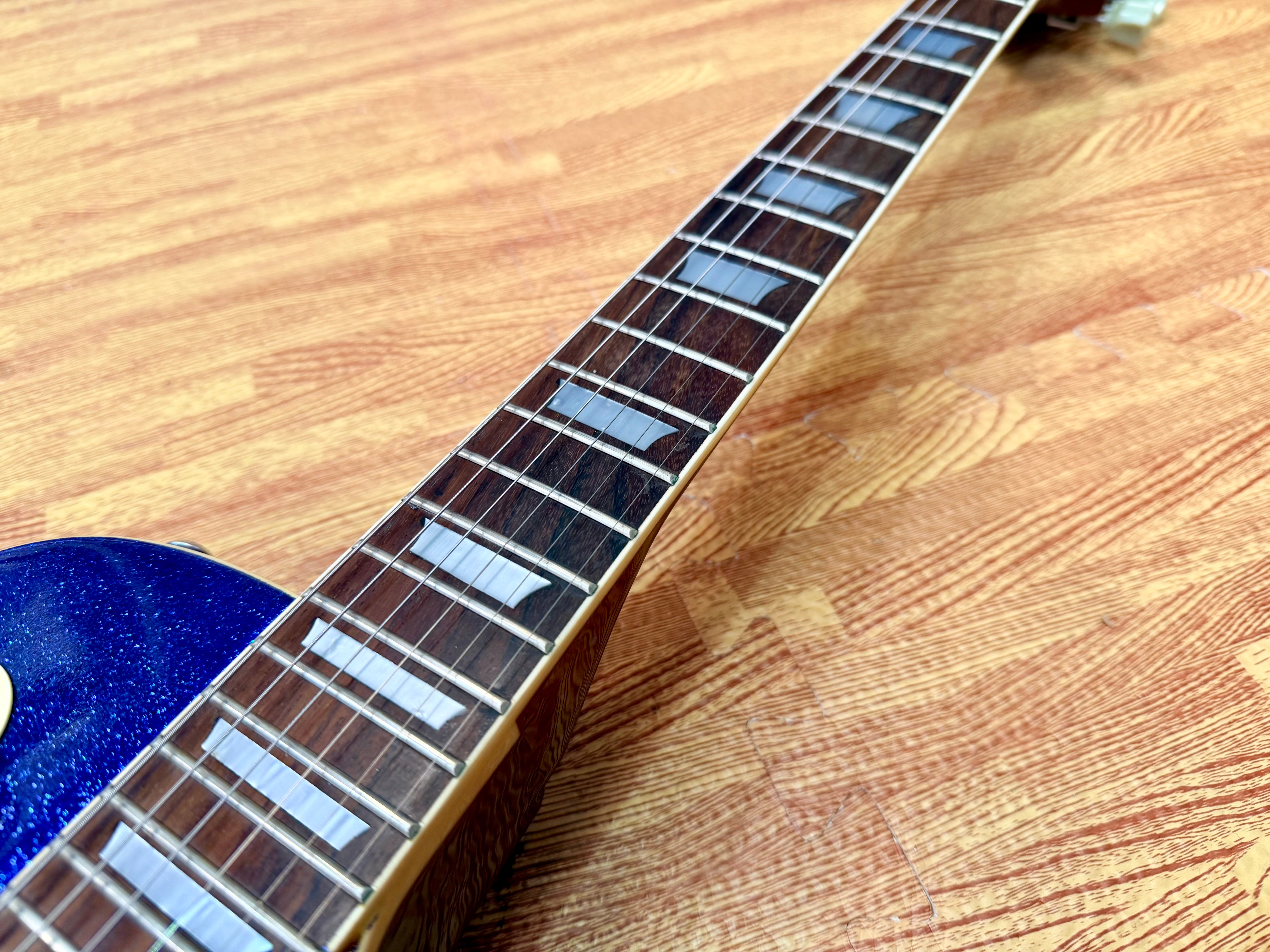 ✨RARE✨ 1997 Epiphone Les Paul~ Limited Edition Blue Sparkle~ Korea Bigsby Trem!