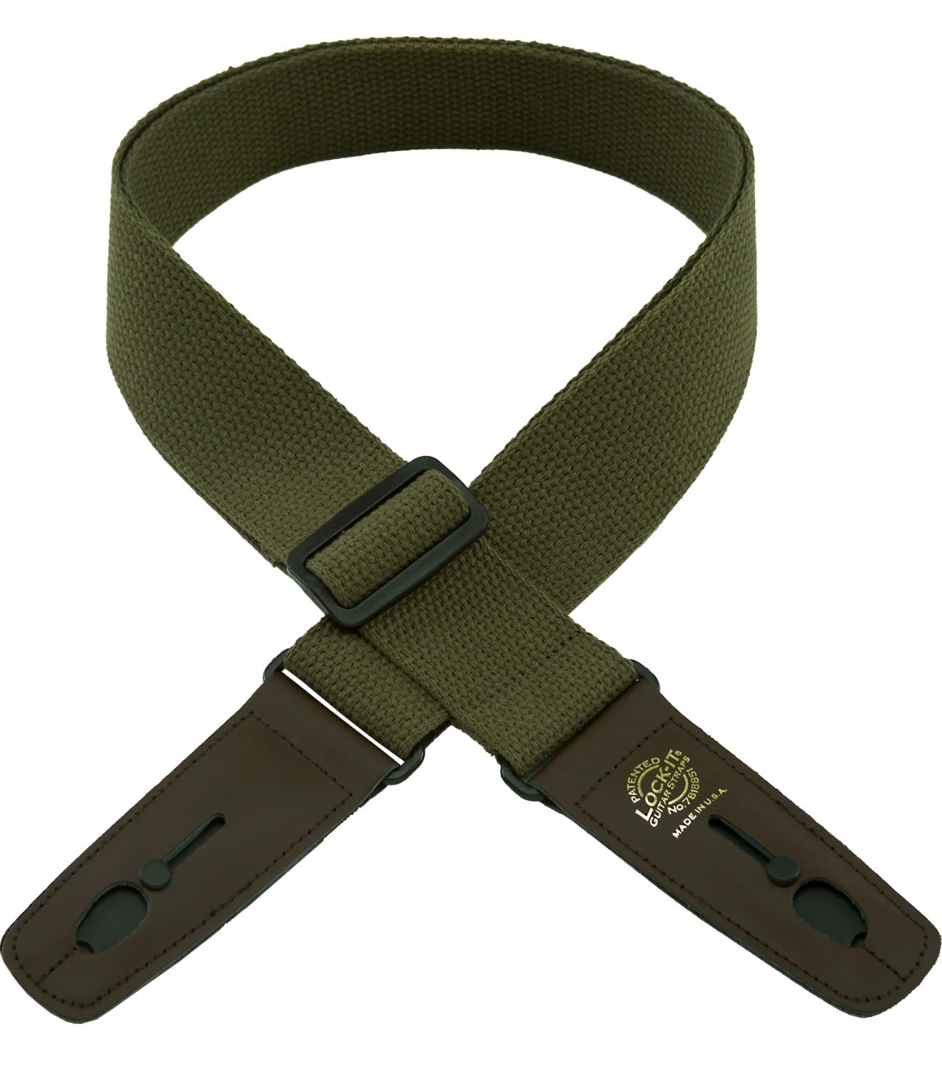 Lock-It Guitar Strap Cotton Series- Olive