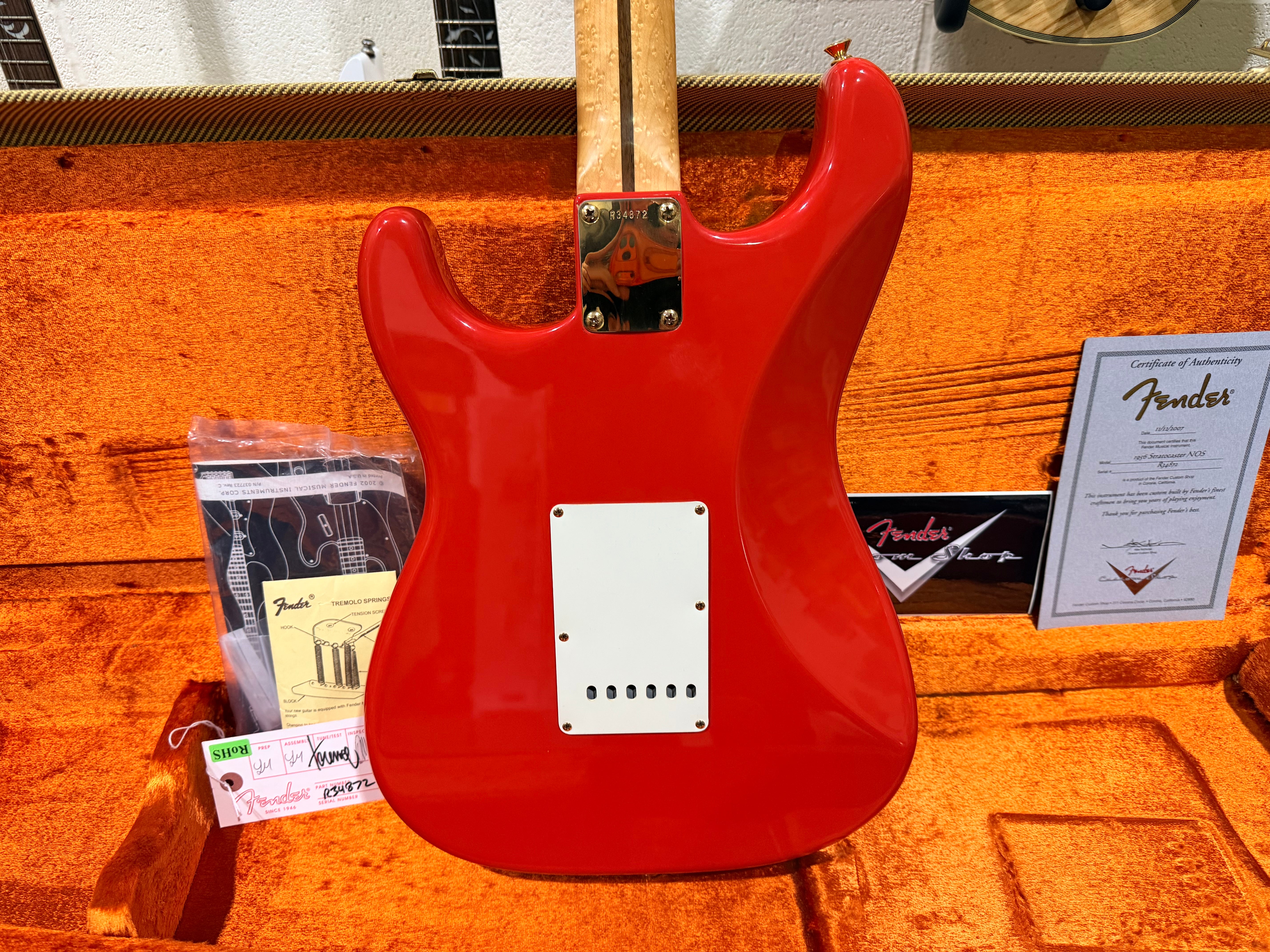 🌟2007🌟 Fender USA Custom Shop 1956 NOS Stratocaster Fiesta Red & Gold~ Maple!