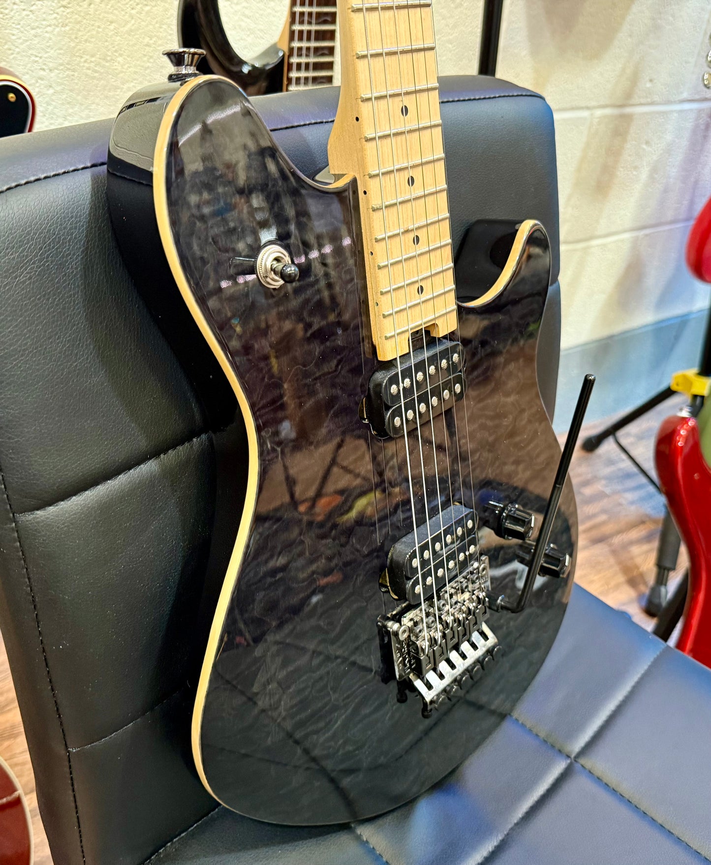 ๐ธ2014๐ธ EVH Wolfgang Standard~ Quilted Trans Black Guitar~ Van Halen~ Floyd Rose