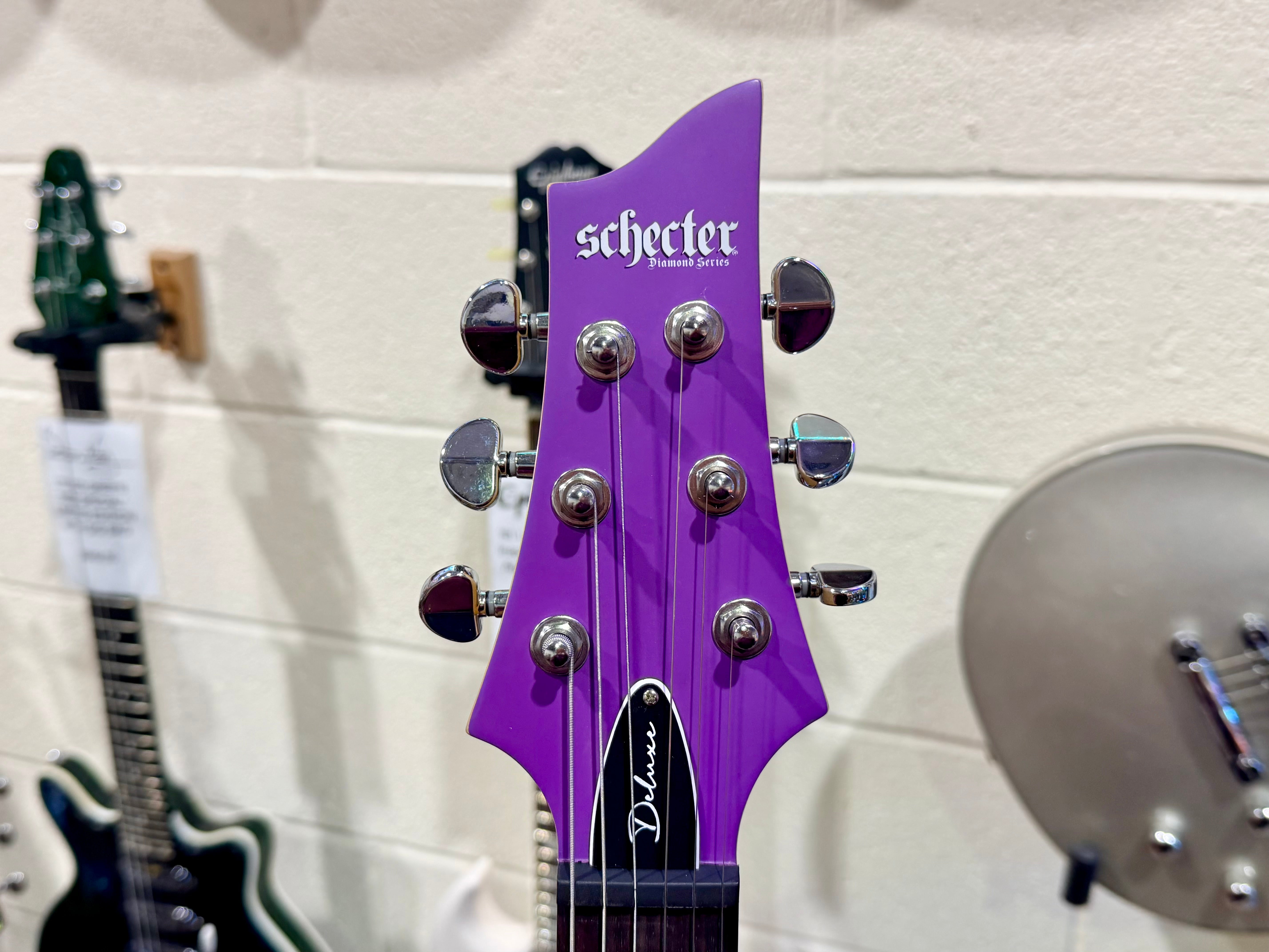 🔥NEW🔥 Schecter C-6 Deluxe~ Purple satin~ Diamond Pickups~ Electric Guitar!