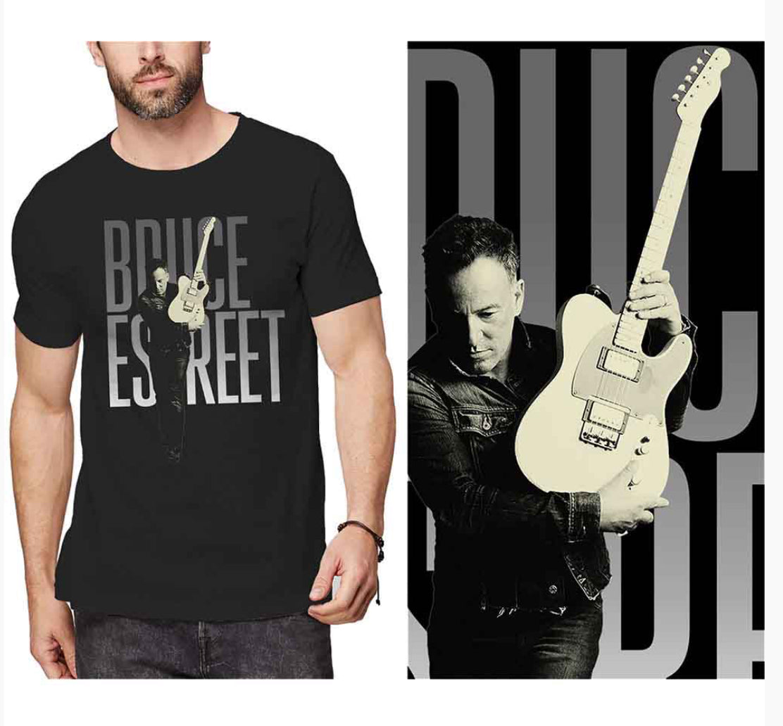 Official Licensed Bruce Springsteen Unisex T-Shirt~ E Street Band Guitar Design