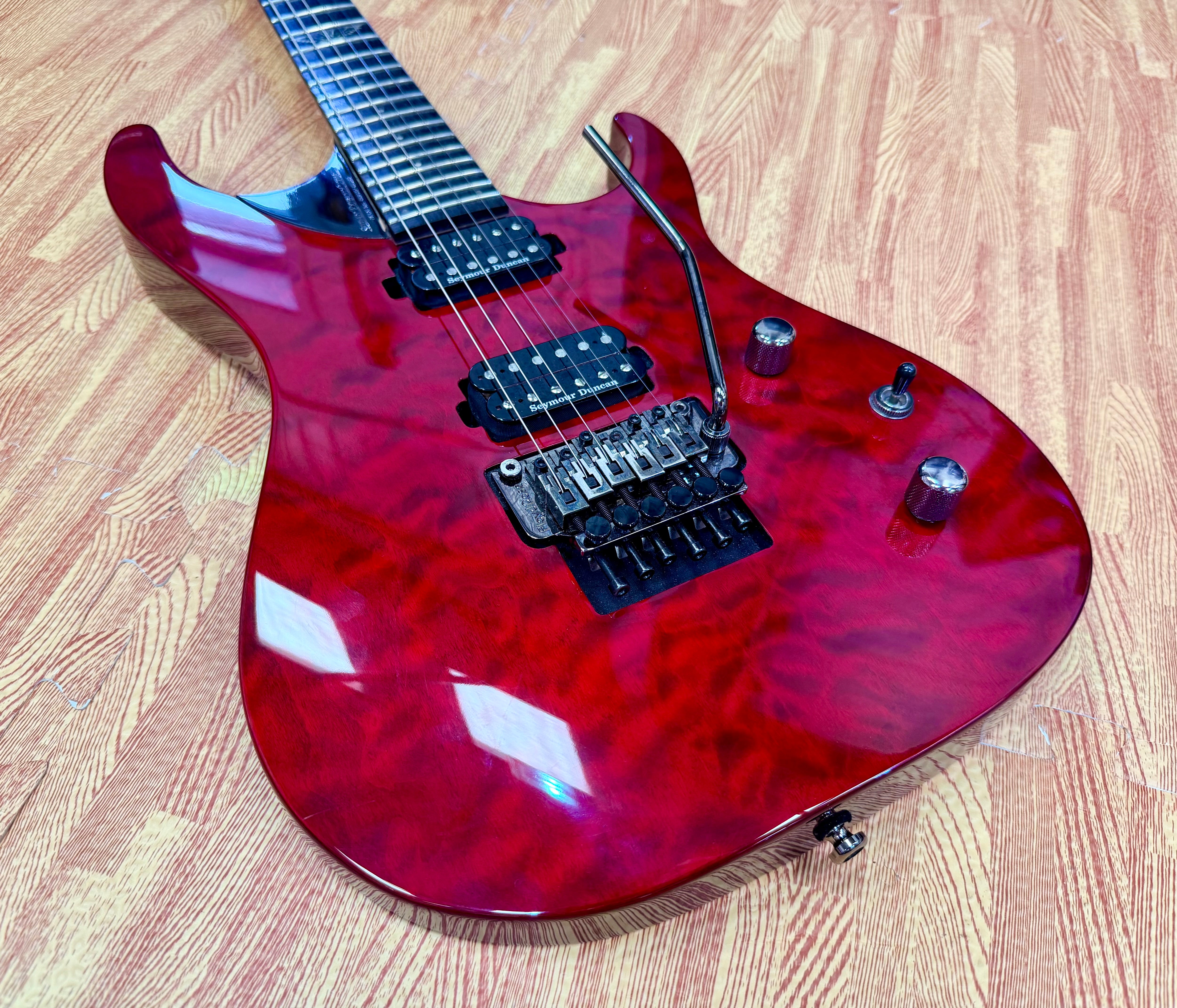 🔥RARE🔥 Washburn Parallaxe PXS10FRQTR Floyd Rose~ Seymour Duncan~ 2014~ Red