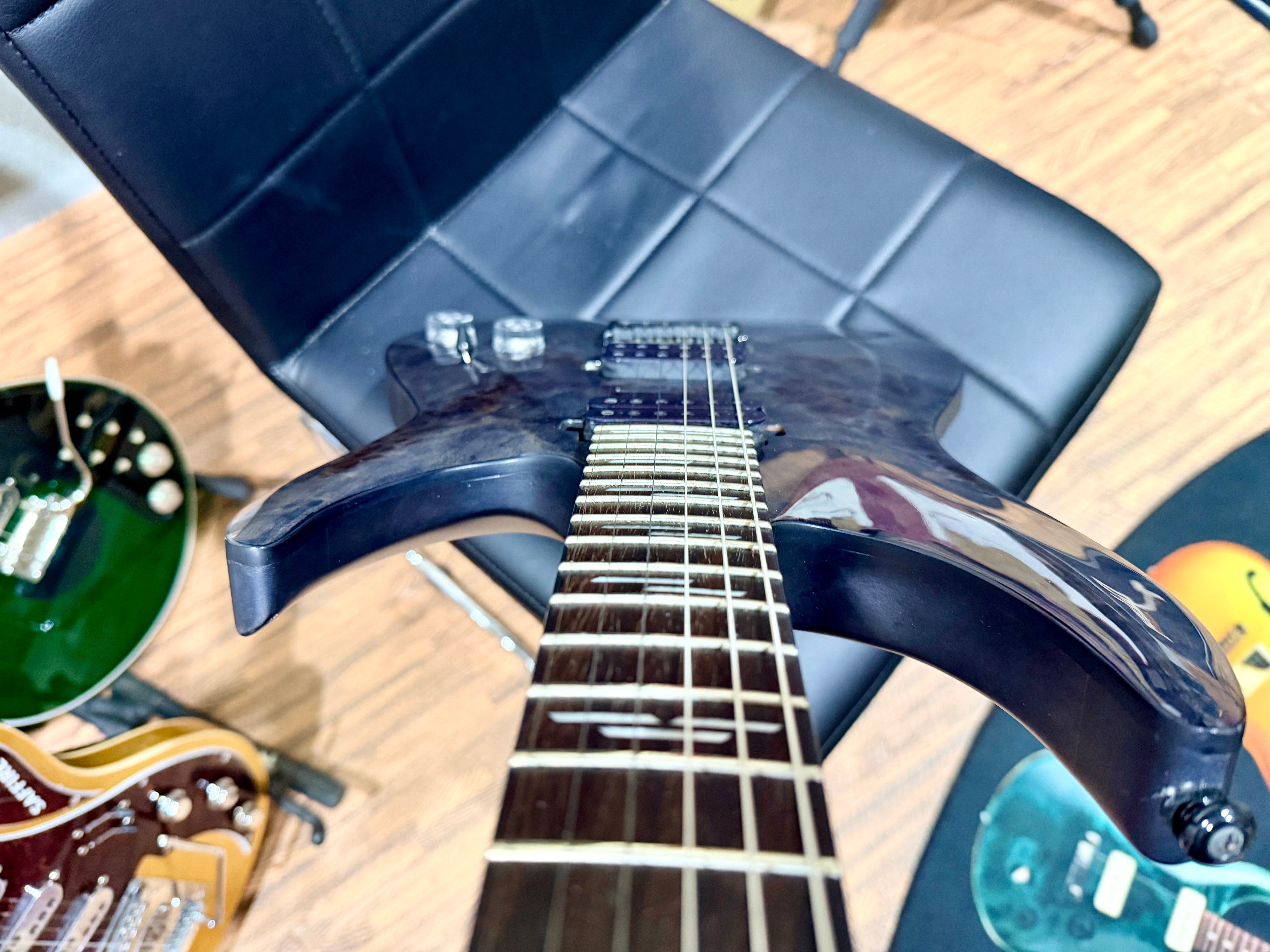 🔥2023🔥 Schecter Omen Elite 6 ~ See-Thru Black Burst~ Poplar Burl Top!