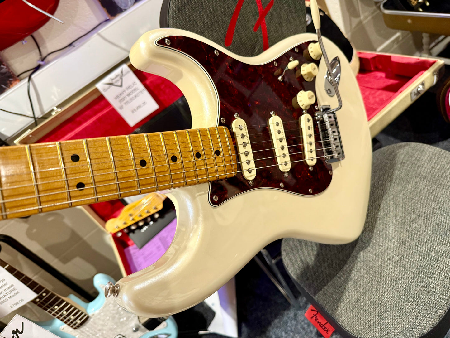 🌟2022🌟 Fender Player Plus Stratocaster~ Olympic Pearl White~ MIM~ Push/Pull!