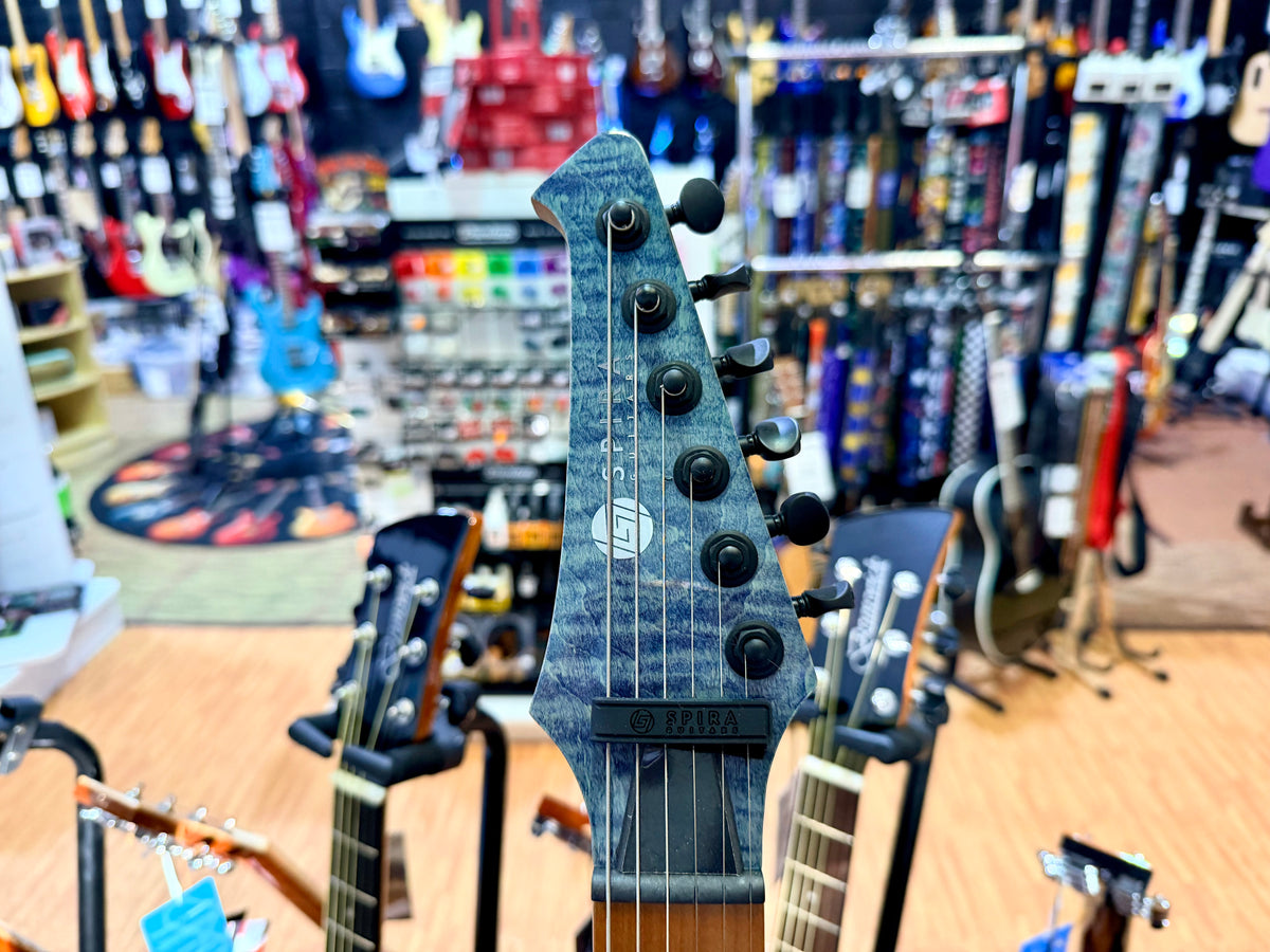 Spira Guitars T-450 TDB~ Trans Blue Flame Maple~ Villain Custom Humbuckers~ NEW