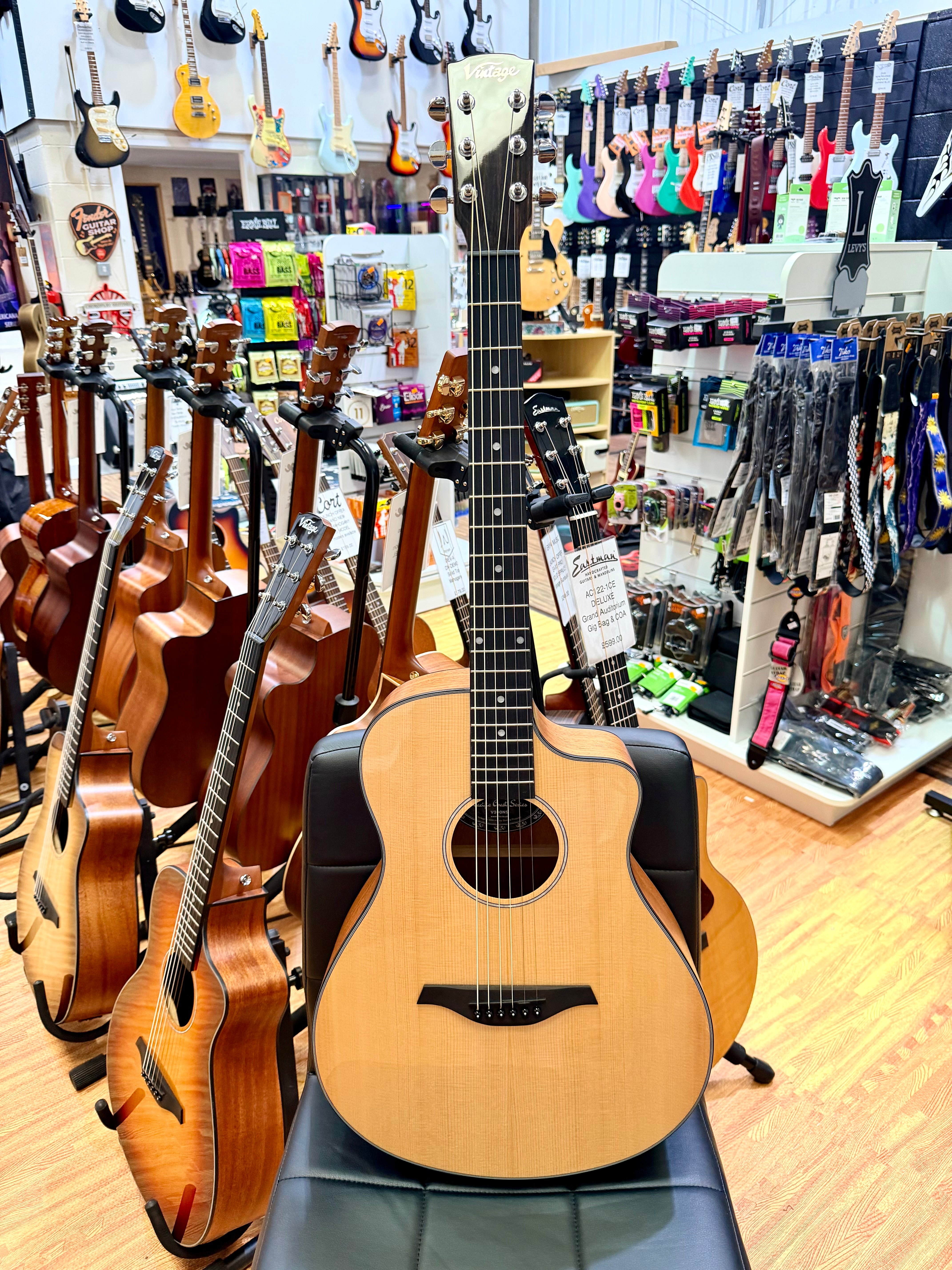 ✨NEW✨ Vintage Pacific Coast VEC300NS Electro-Acoustic Guitar~ Natural Spruce!
