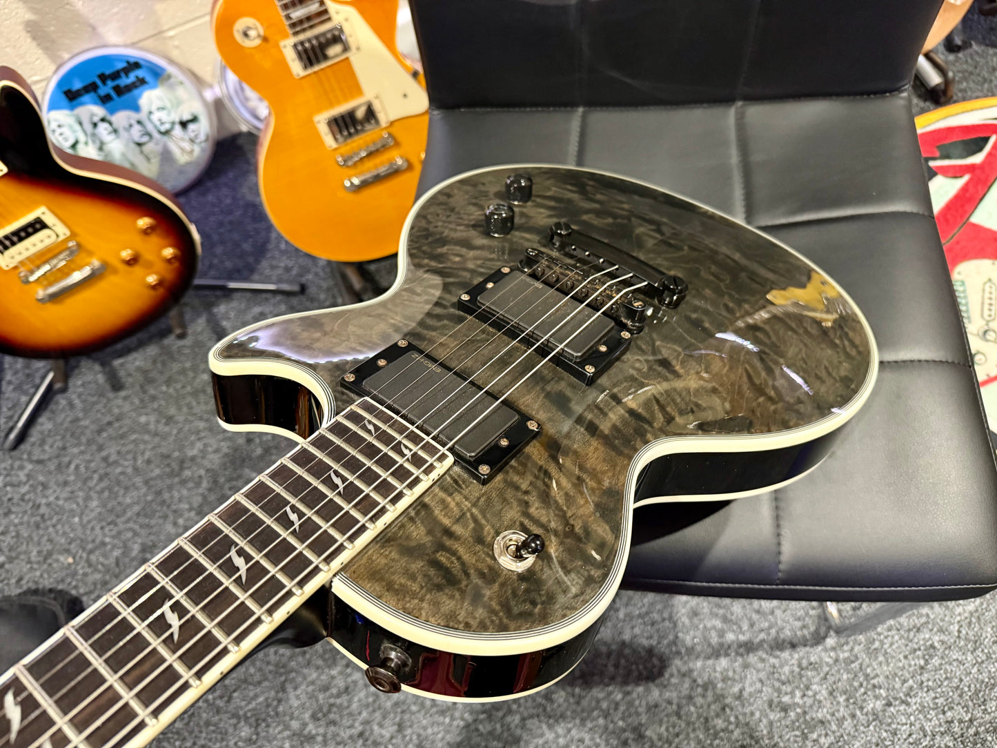 🔥2008🔥 Epiphone Les Paul Custom Prophecy EX~ Midnight Ebony~ EMG’s + Case!